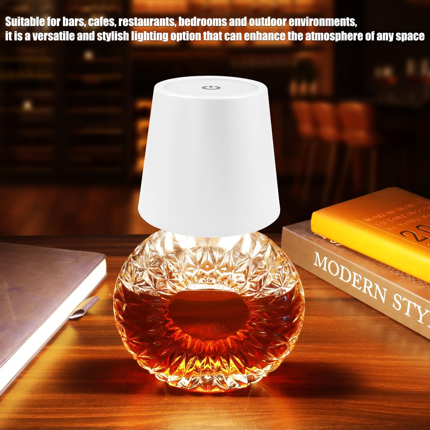 Wireless Bottle Lamp with Remote Control, Rechargeable RGB Wine Bottle with 3Modes Light Dimming, Waterproof Touch Lamp Head for Room, Bar, Restaurant and Party Decorations(RGB White)