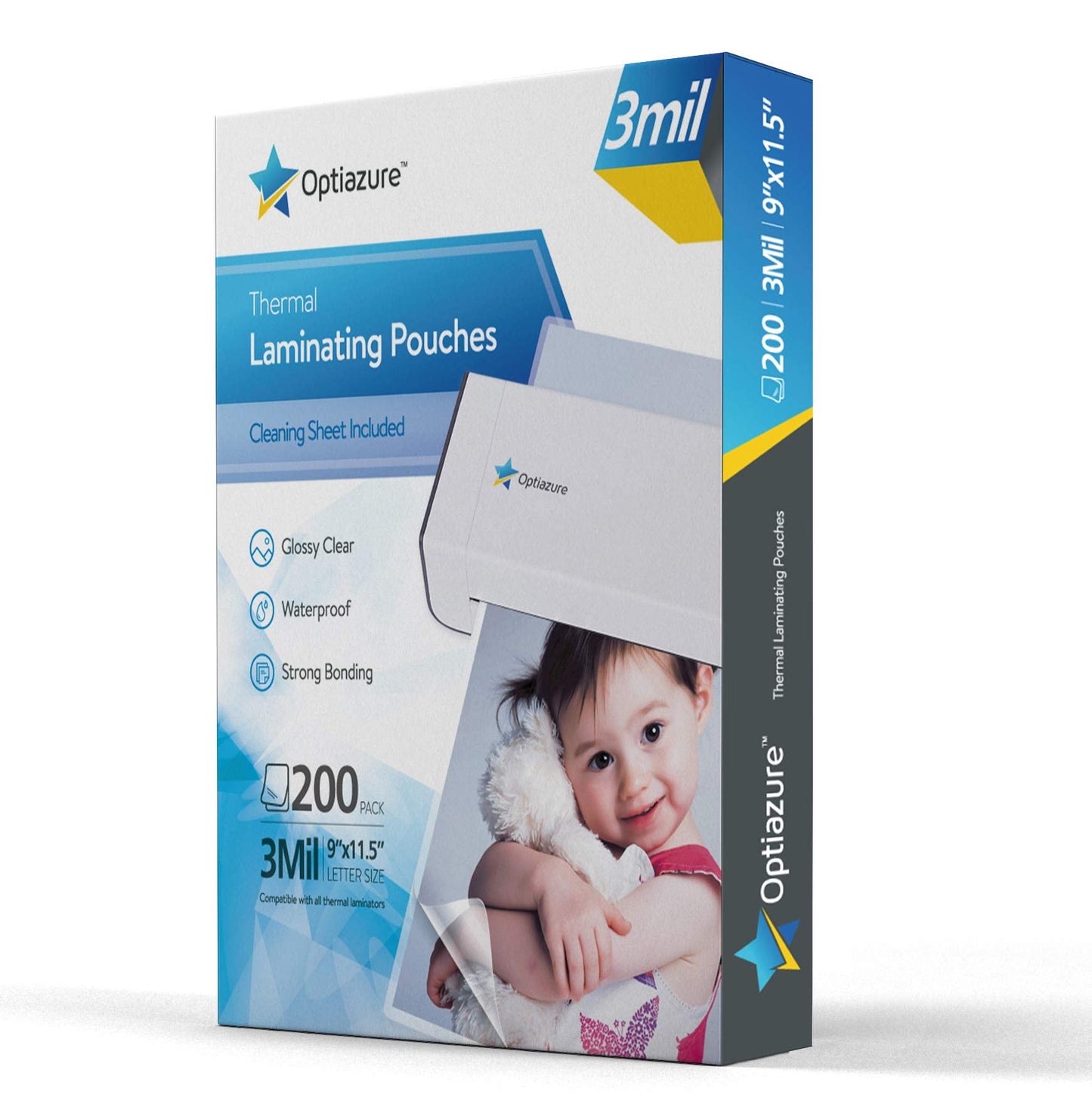 Thermal Laminating Pouches 9"x11.5" Inches, 3mil 200Pack, Laminated Paper, Clear, Letter Size, Office and School Supplies