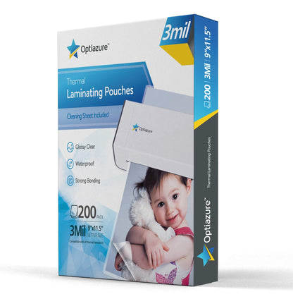 Thermal Laminating Pouches 9"x11.5" Inches, 3mil 200Pack, Laminated Paper, Clear, Letter Size, Office and School Supplies