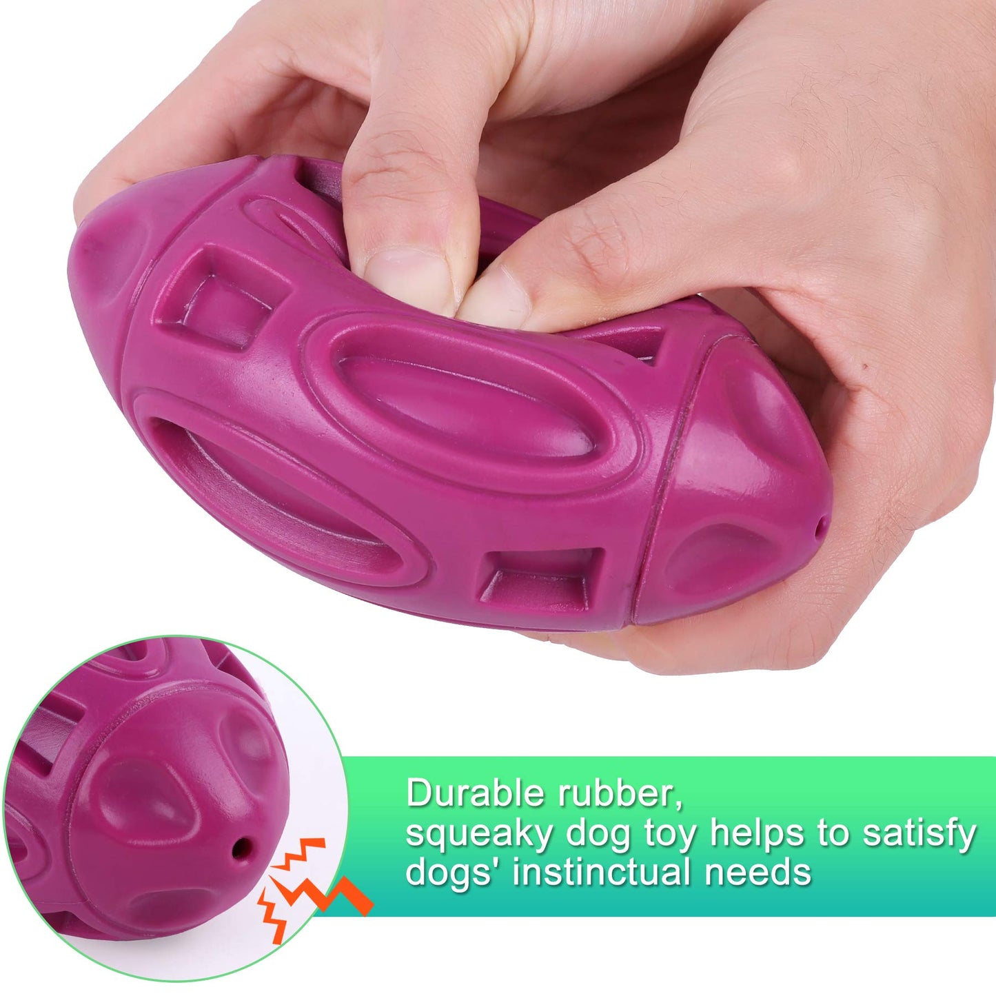 2 Pack Squeaky Dog Toys for Aggressive Chewers Large Medium Small Puppy Interactive Dog Chew Toy Durable Rubber Indestructible Tough Ball