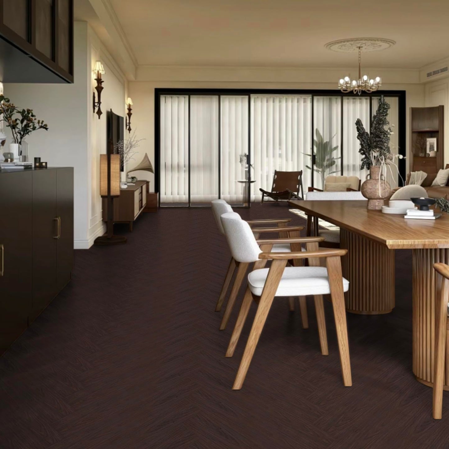 Elffloor Peel and Stick Flooring,Vinyl Flooring Waterproof,Wood Grain Look Self Adhesive Floor Stickers for Kitchen, Bathroom, Bedroom, 35.4in ×5.9in, 10 Pcs