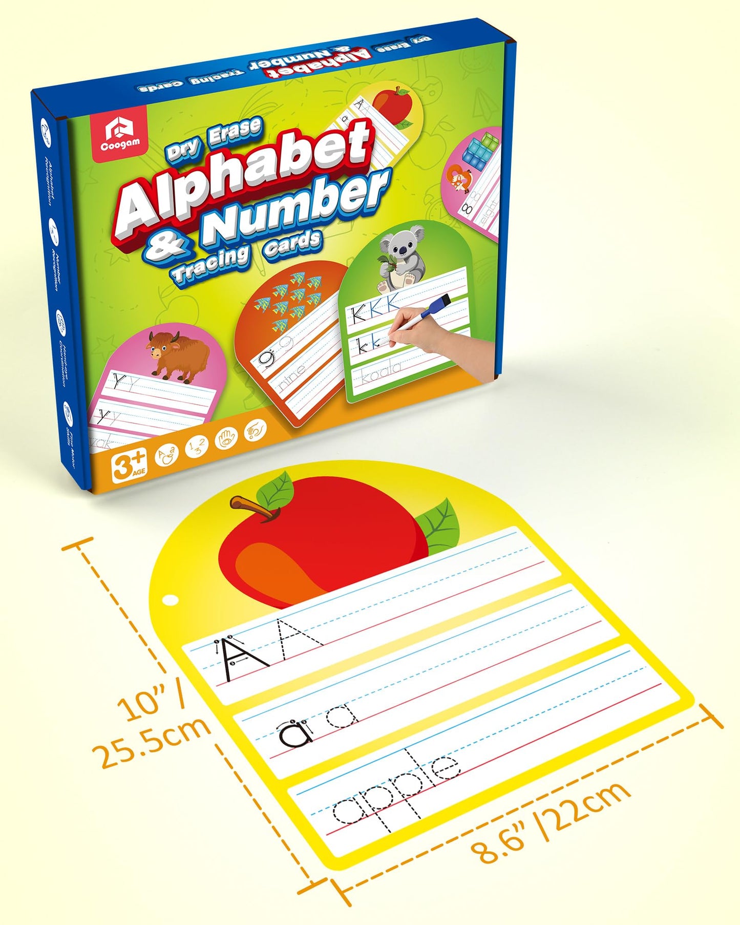 Coogam Handwriting Practice Copybook, Write and Erase Alphabet Number Learning Materials, Educational Tracing Letters for Pre-K Homeschool Student Kids Age 3-6