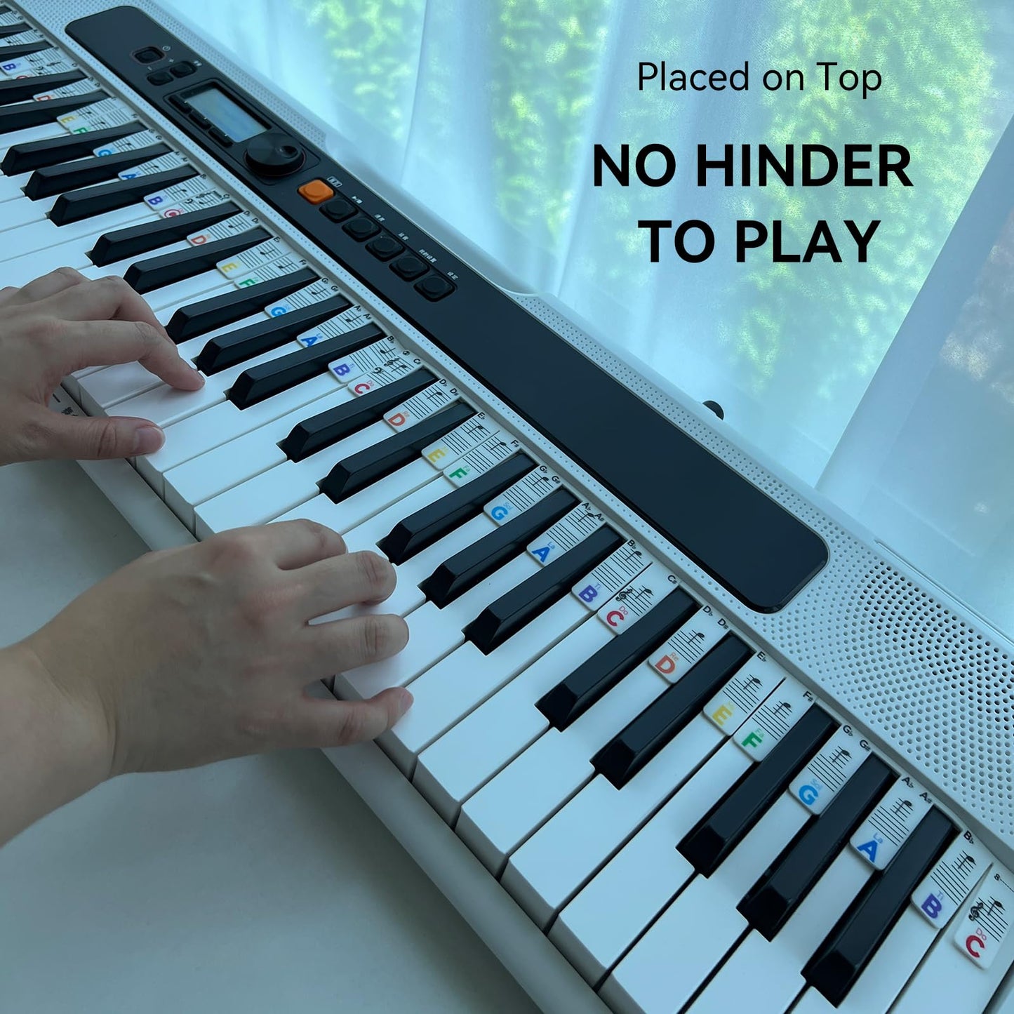 BEATBIT Piano Note Strips with Solfege (Do Re Mi…), Fit 61/54/49 Key Piano Learning, Removable Piano Keyboard Stickers