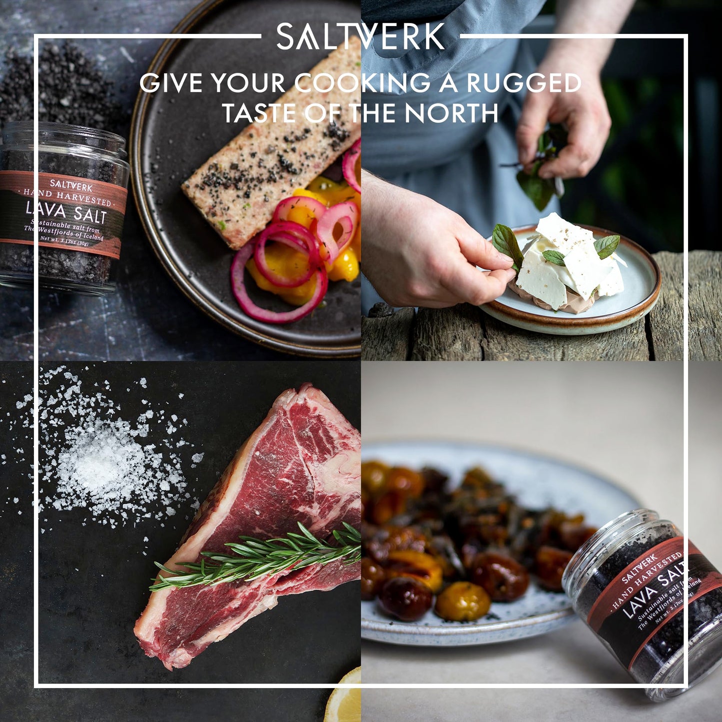 Saltverk Salt Gift Set- Includes 2 Jars - Flaky and Lava Sea Salts- Gourmet, Icelandic, Hand Harvested and Sustainably Made- 6.34 Oz Total