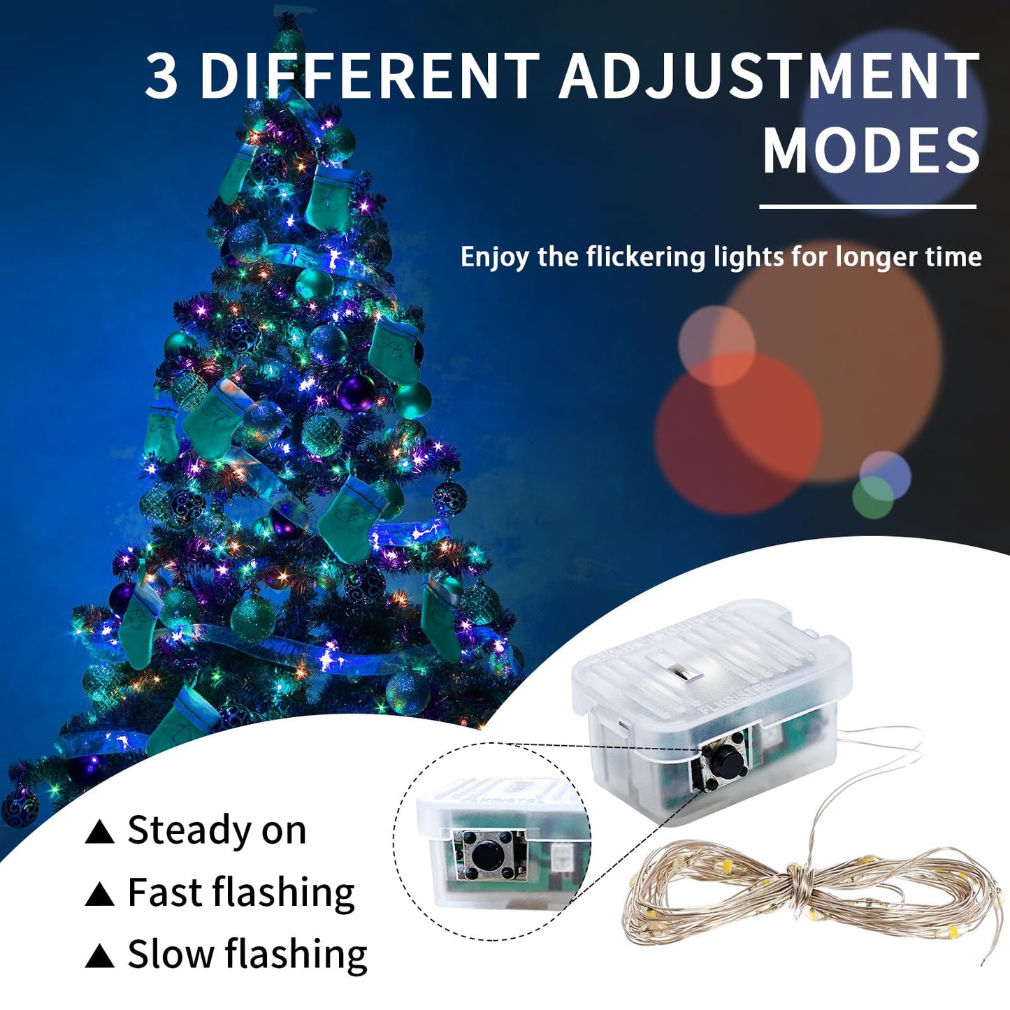 chzk 24 Pack Fairy Lights 7Ft 20 LED Battery Operated Twinkle String Waterproof Firefly Starry for Mason Jar Party Wedding Christmas Valentines Day (24, Multicolor)