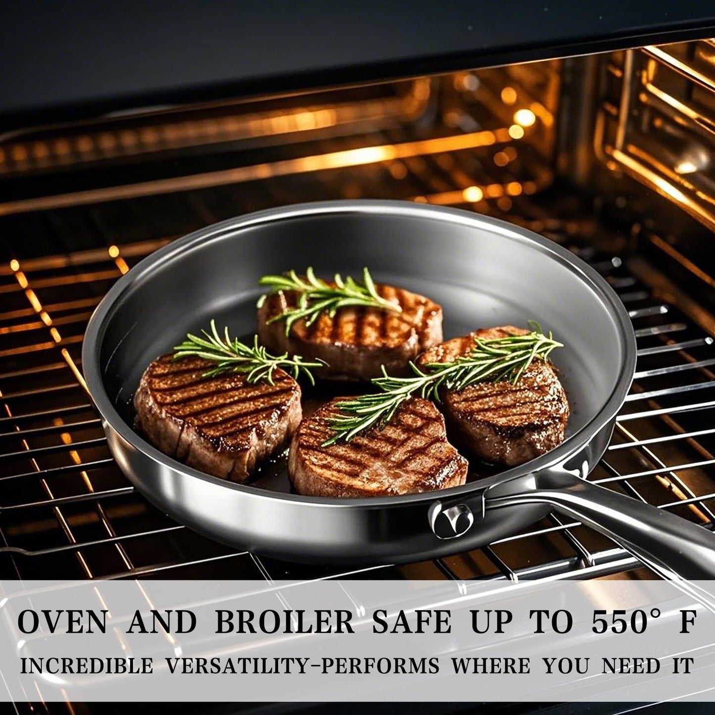 Stainless Steel Cookware Set - VONIKI Tri-ply Stainless Pots And Pans Set with Steamer Basket, Non Toxic Induction Cookware, Kitchen Cookware Sets PFOA & PTFE Free, Dishwasher and Oven Safe