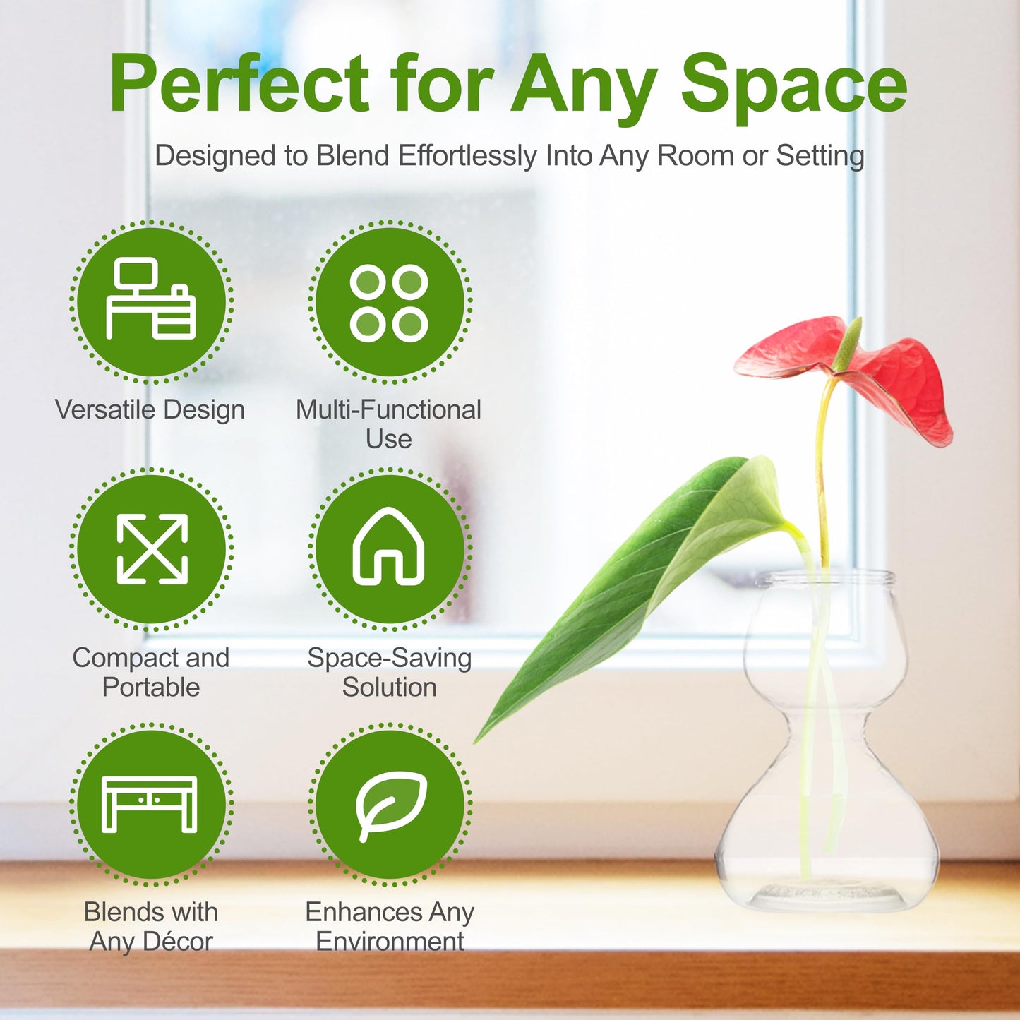 Garden Guru Plant Propagation Stations – Self-Standing Hourglass Glass Vases for Hydroponic Plant Growth – Unique Double Bubble Design for Home Decor (Set of 2)