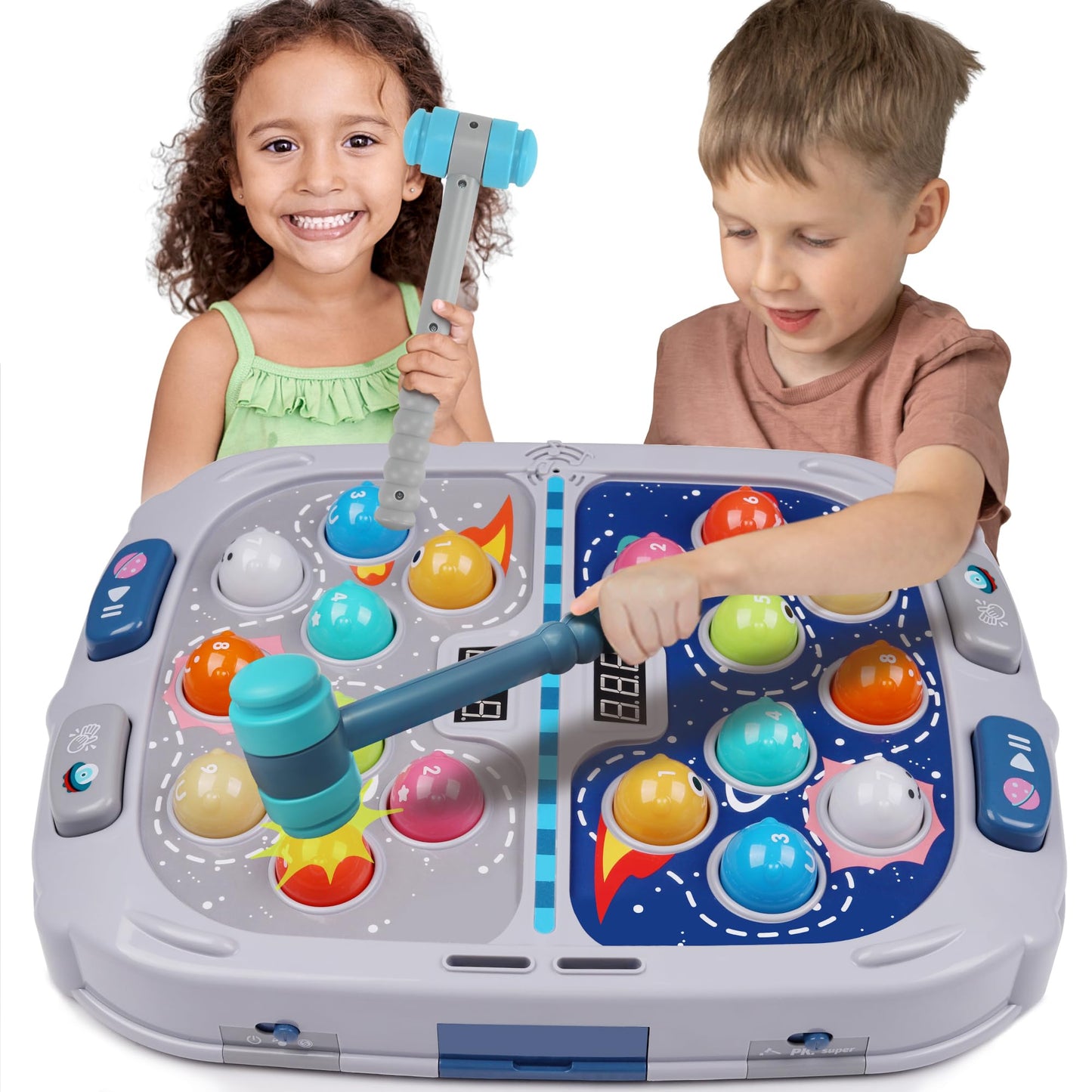 Hammering Pounding Game for Toddlers, Toys for 3+ Year Old Boys, Interactive Pounding Toy for Kids, 9 Speeds for Beginners/The Skilled/Experts to Challenge, 11x15Inch Pounding Toy with Sound and Light