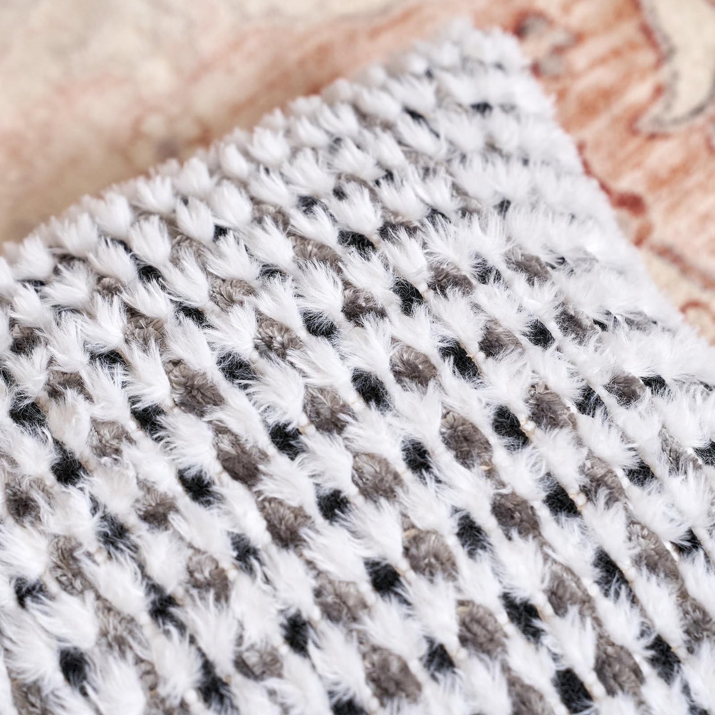 Aeckself Boho Chenille Tufted Pillow Cover 12x20 Inch, Rectangle Decorative Lumbar Throw Pillow Cover Neutral Pillowcase for Couch Bedroom Living Room, Black Gray