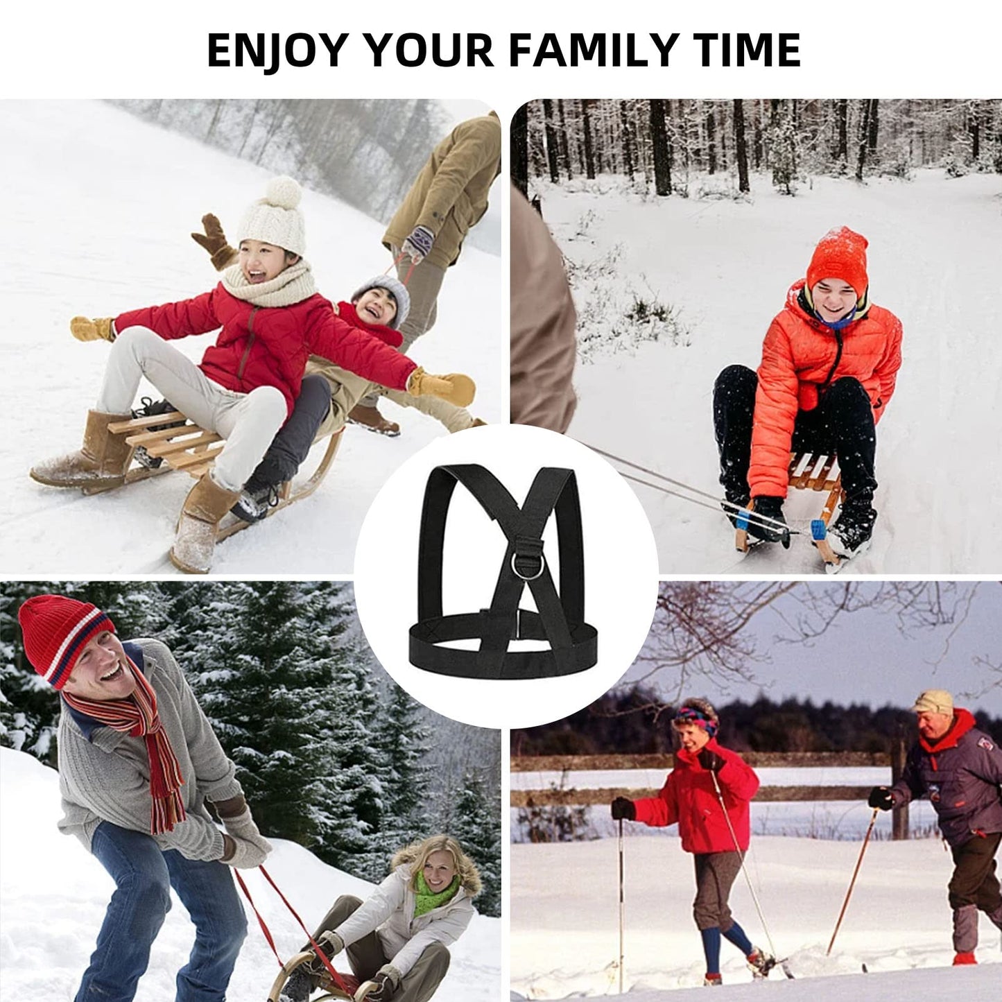 OYINDIZ Weight Sled Harness Set, 5 PCS Pulling Strap for Running, Speed Power Agility Training Full Body Workout Football Exercise Equipment for Outdoor Men and Women 6.6FT