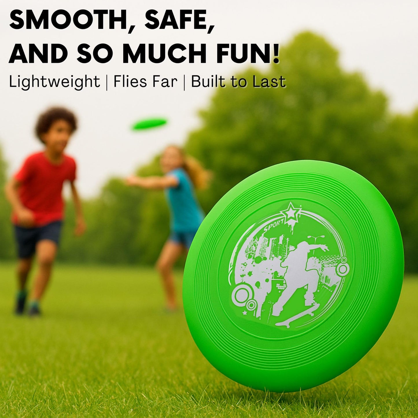 Liberty Imports 12 Pack: Plastic Flying Sports Discs Set for Outdoors Beach Backyard Throwing and Catching Activities, 9" Play Discs for Kids & Adults