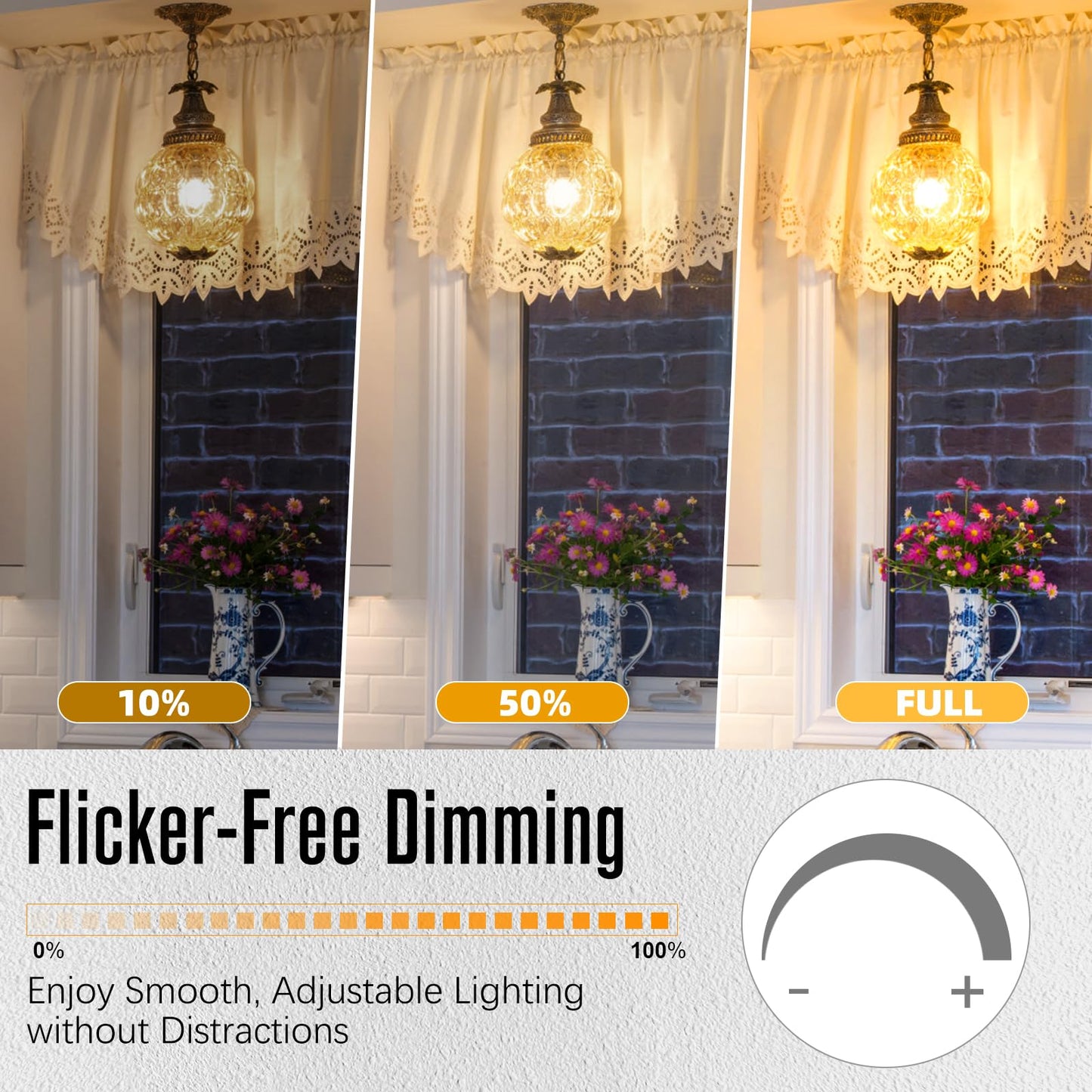 GvvooHome LED Edison Bulbs Dimmable, E26 Bulb 60 watt, Soft White 2700K, ST58 Vintage Light Bulbs, 90+ CRI, 6W 600LM, E26 Medium Base, Clear Glass, 10 Pack