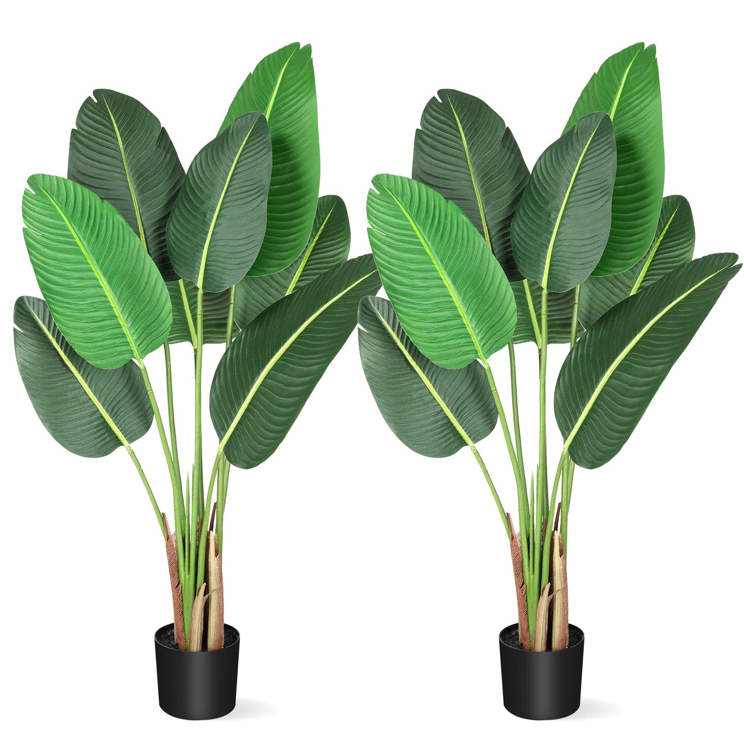 Alkmaar 48" Artificial Tree Bird of Paradise Artificial PlantFaux Plant for Home Decor Indoor Outdoor Office (48 inch-2 Pack)