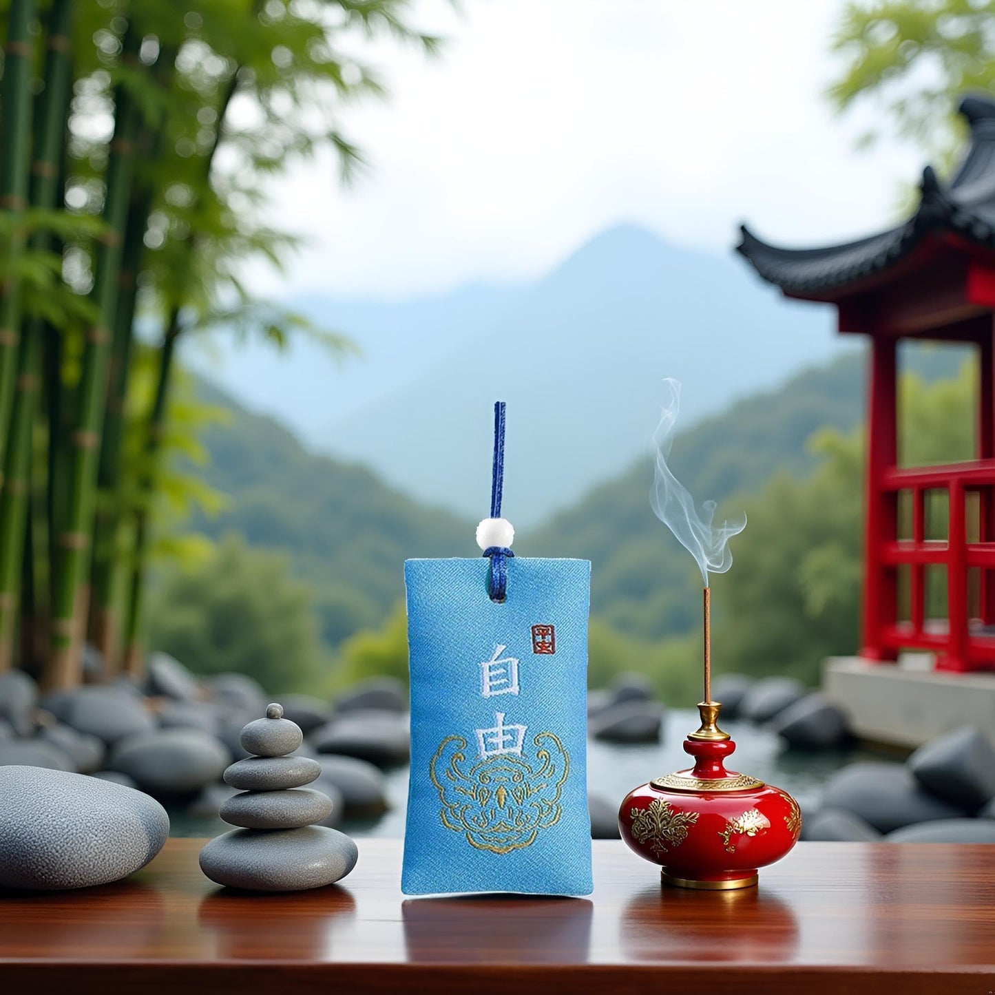 Blue Spiritual Salts Pouchs with Sachet, Buddhist Spirituals Salt Pouch Necklace, Lucky Bag, Classical Talisman from China Salt and Salt Substitutes