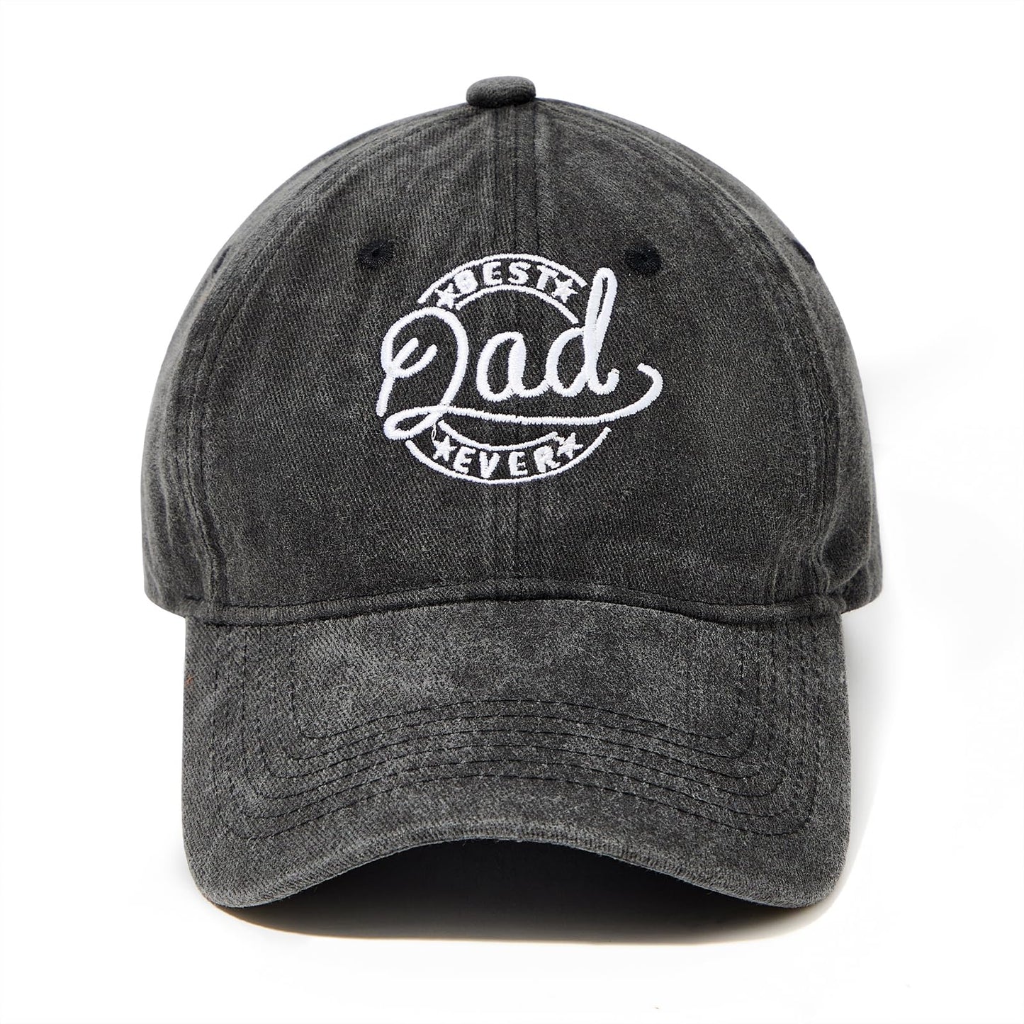 Black Dad Hat Baseball Caps for Men Trucker Adjustable Ponytail Golf Tennis Black Papa Hats Gifts for Dad