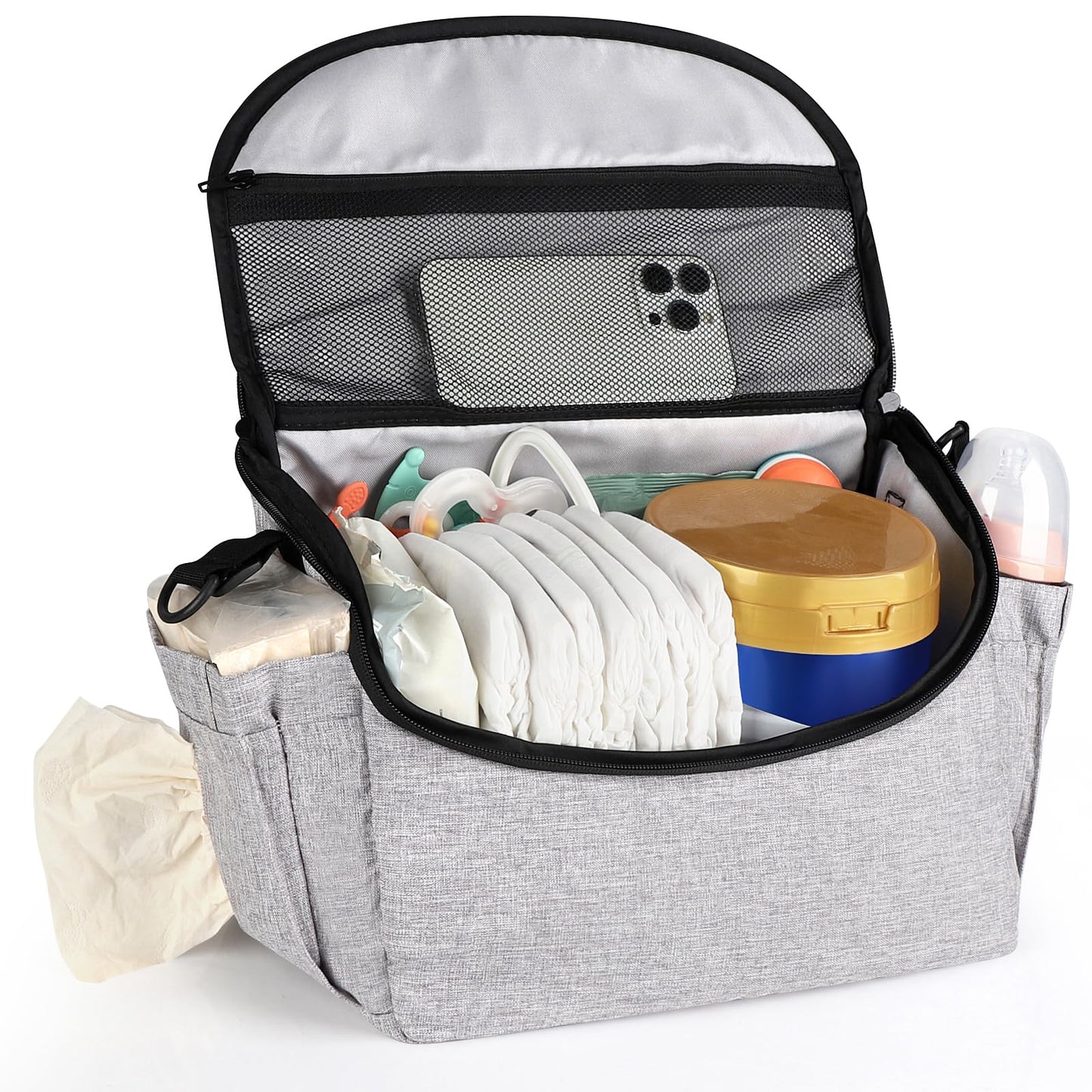 Accmor Universal Stroller Organizer - Large Capacity Stroller Bag with Shoulder Strap - Accessories for Uppababy, Nuna, Doona, Britax