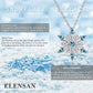 Elensan Women's 925 Sterling Silver Blue Crystals Snowflake Pendant Fashion Necklace Collarbone Chain