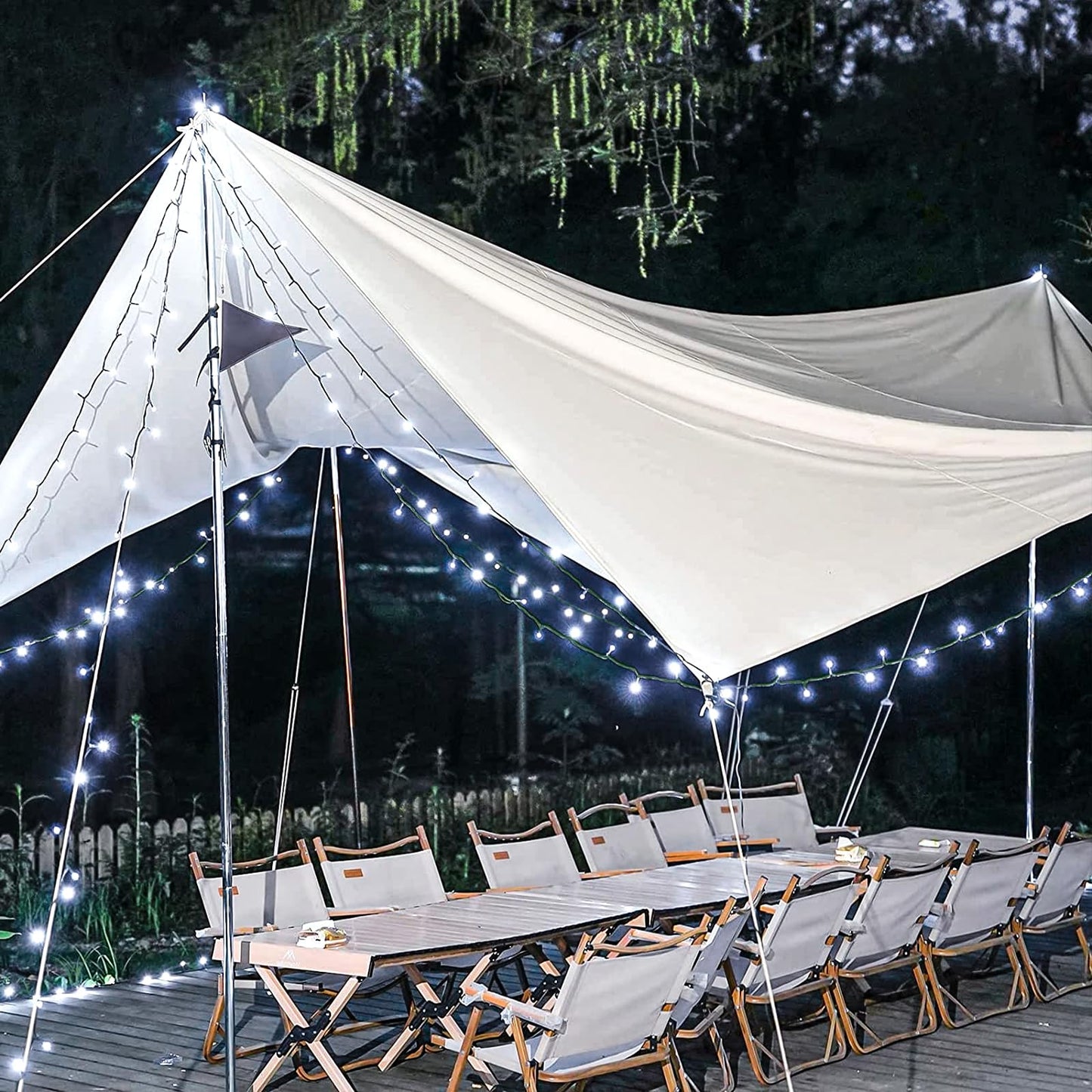 Christmas Lights Outdoor, 100FT 300 LED Christmas String Lights with 8 Modes Waterproof, Plug in Connectable Twinkle Light Green Wire for Tree Yard Wedding Holiday Decorations, White