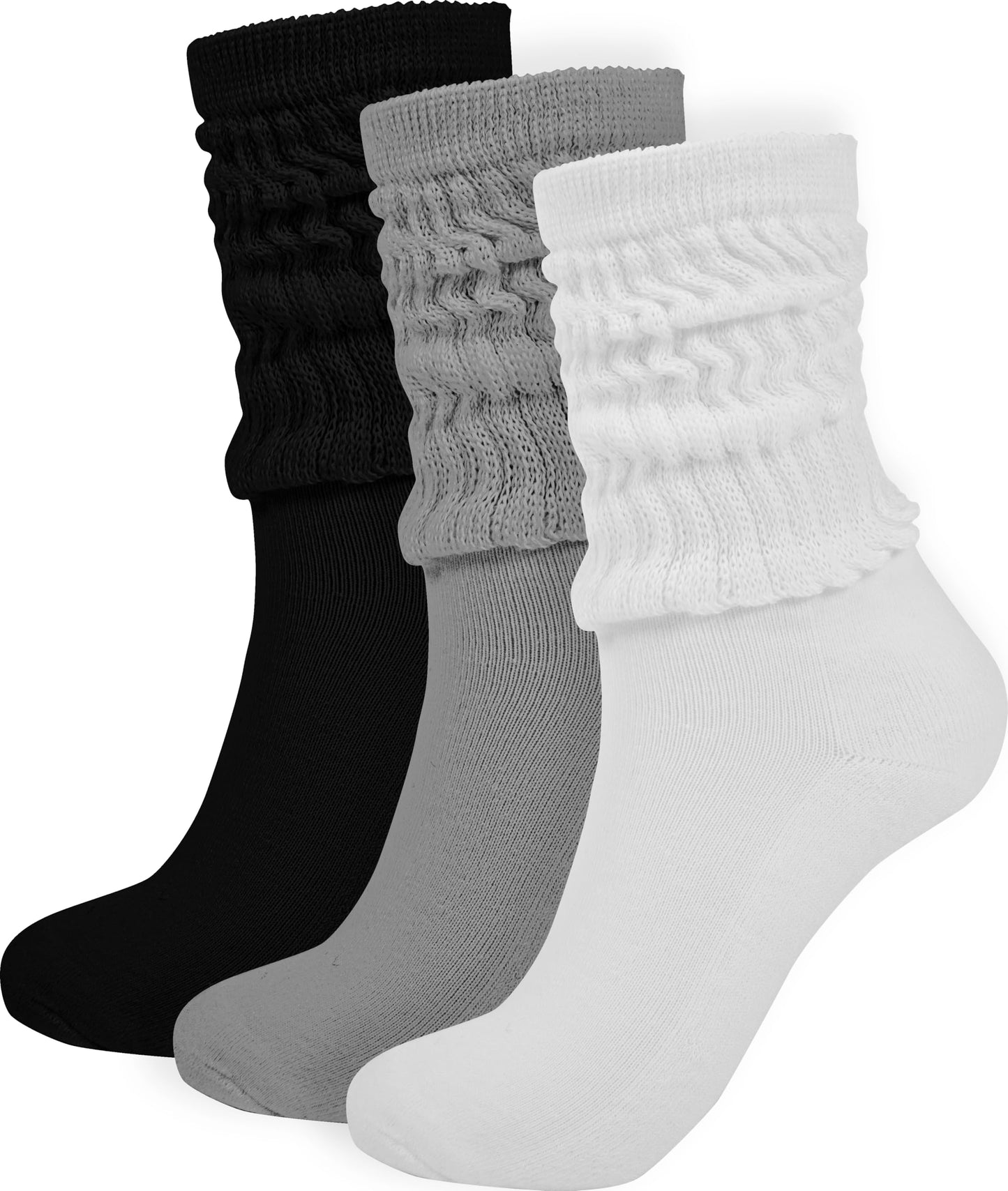 BomKinta Crew Slouch Socks Women - Retro Scrunch Short Sock - Soft Solid Ankle Socks Size 5-11