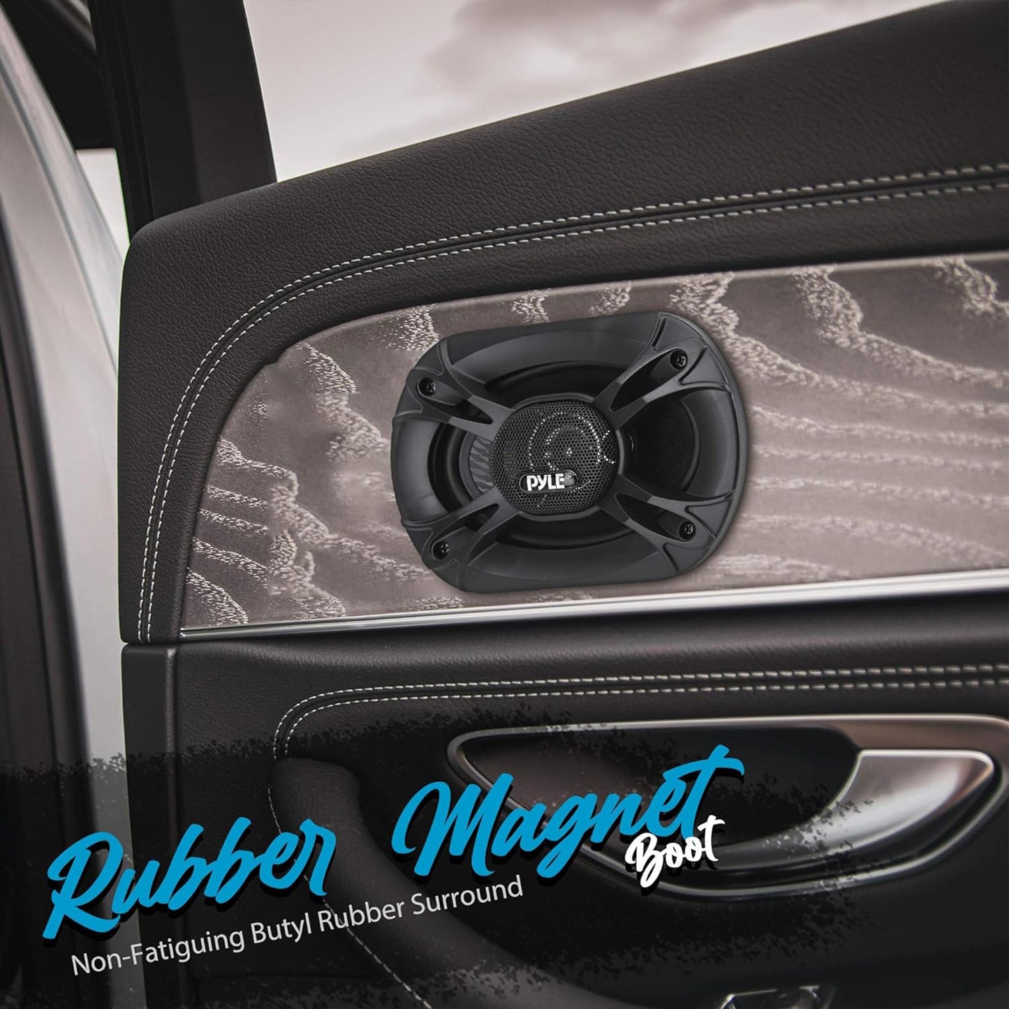 Pyle 4 Way 6x9 Inch 500 Watt Quadriaxial Loud Pro Audio Universal Quick Replacement Component Sound Speaker with Non-Fatiguing Butyl Rubber (Set of 2)