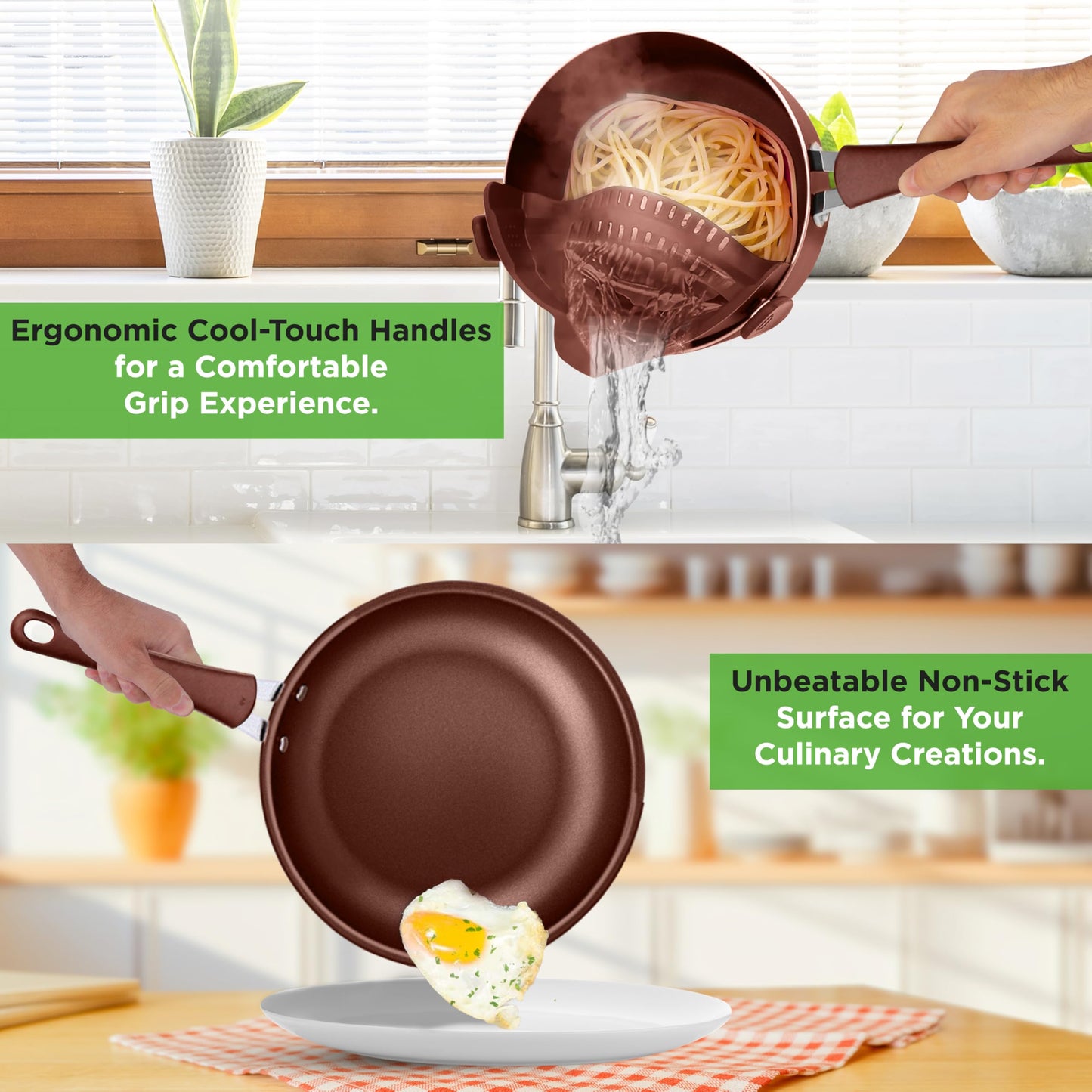 Kitchenware Pots & Pans Set – High-qualified Basic Kitchen Cookware Set, Non-Stick (20-Piece Set)