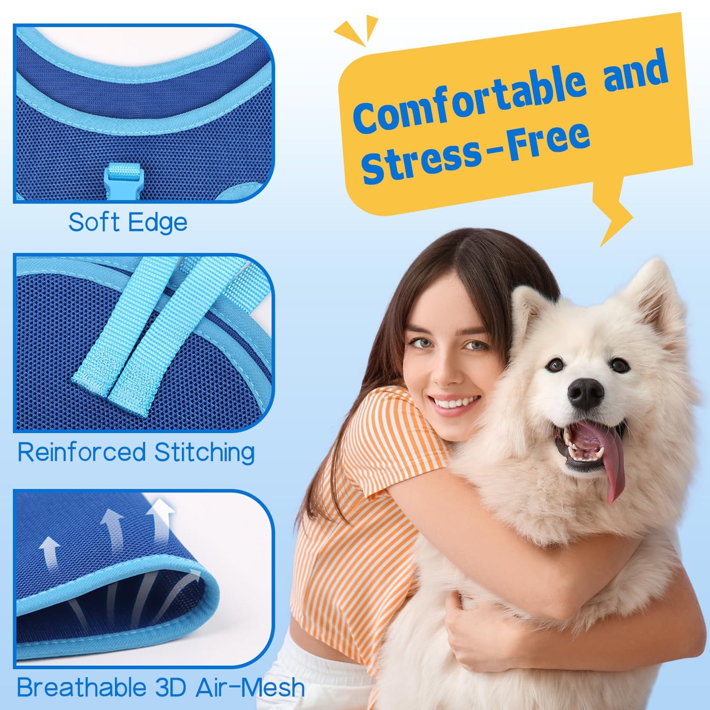 Supet Dog Grooming Hammock for Dog and Cat, Relaxation Pet Grooming Sling Helper, Breathable Pet Grooming Hammock for Nail Trimming, Ear/Eye Car with Nail Clippers/Trimmers/Scissors