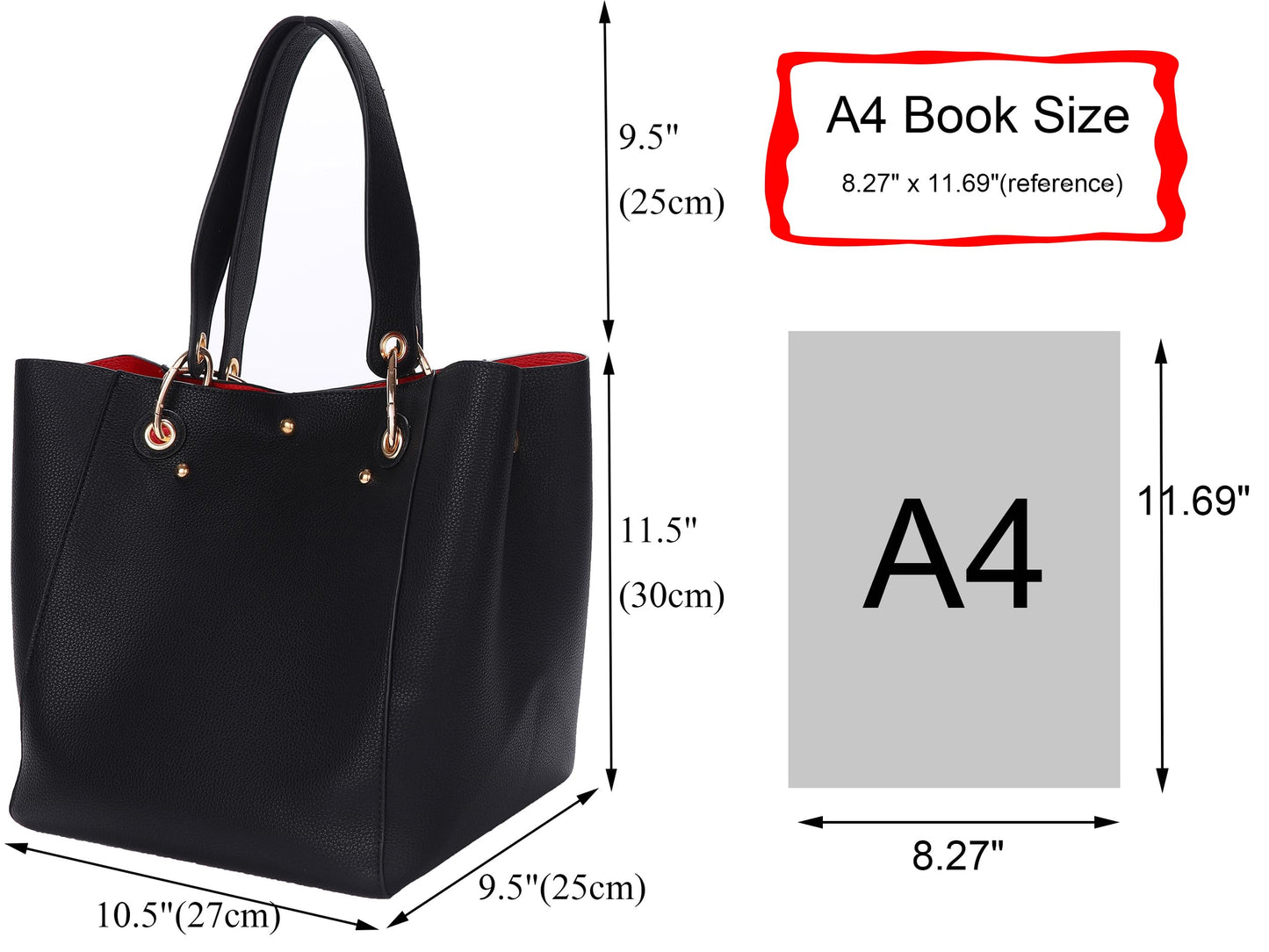 sqlp Large Work Tote Bag for Women Designer Purses and Handbags Big Bucket bags Ladies Travel Crossbody Purse Rose red