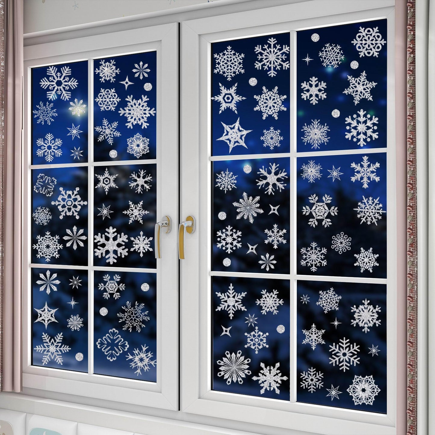 93pcs Christmas Sticker Decor,9 Sheets Christmas Window Decorations for Christmas Festival Decoration