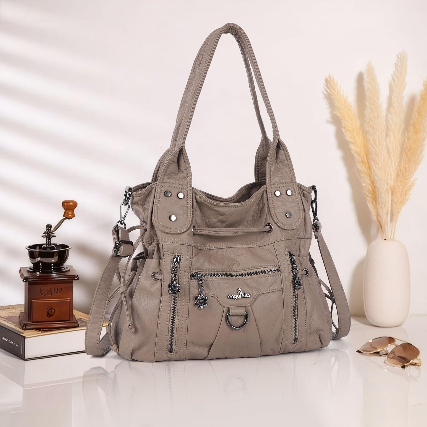 Angel Kiss Hobo Bags for Women Fashion Shoulder Bag Ladies Purses and Handbags Roomy Tote Bags Purse with Crossbody Strap