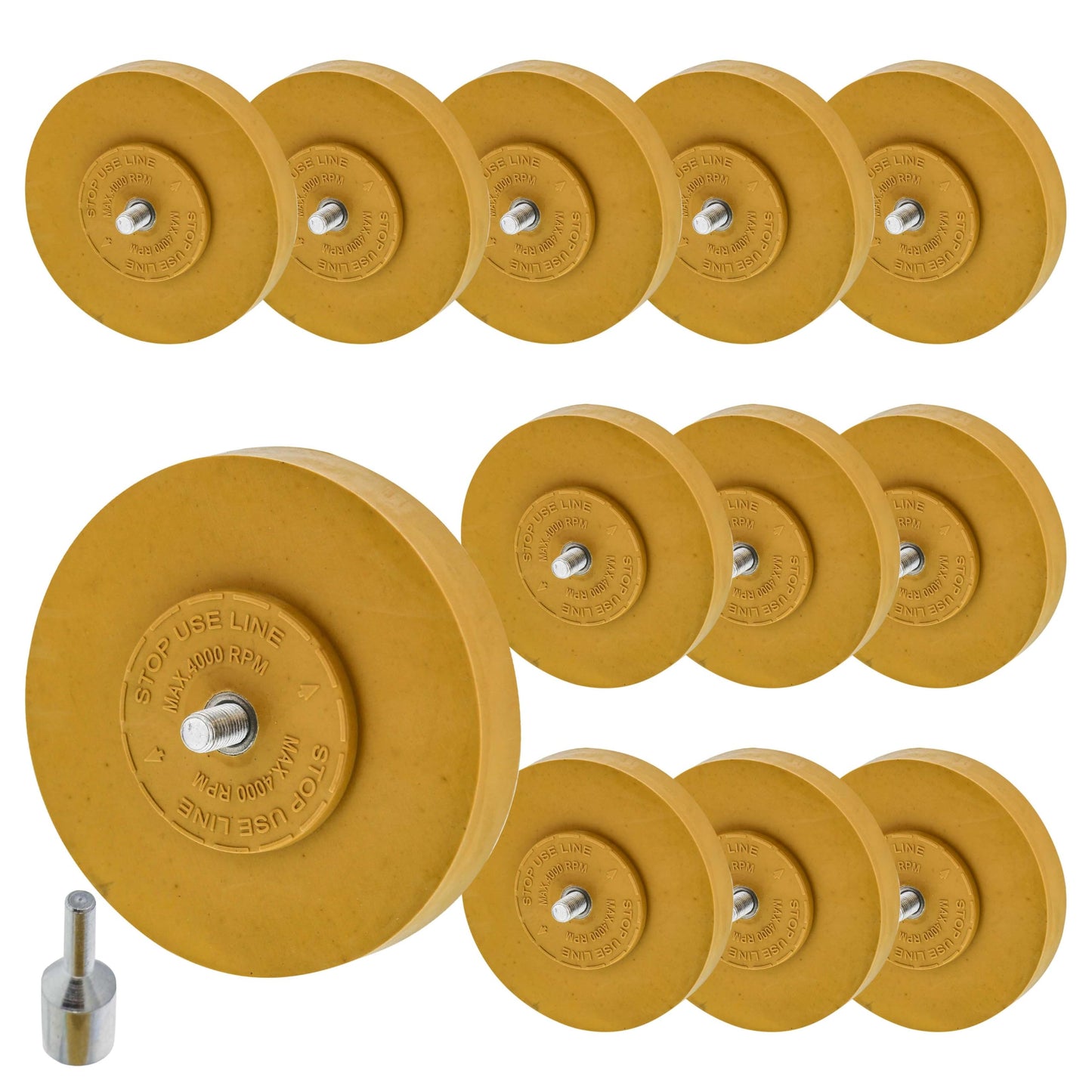 TCP Global Rubber Eraser Wheel with Drill Adapter - Decal Remover Wheel - Sticker Remover Tool - Pinstripe Removal - Emblem Removal Tool - Removes Adhesives on Car, Auto, Boat, RV & Signs