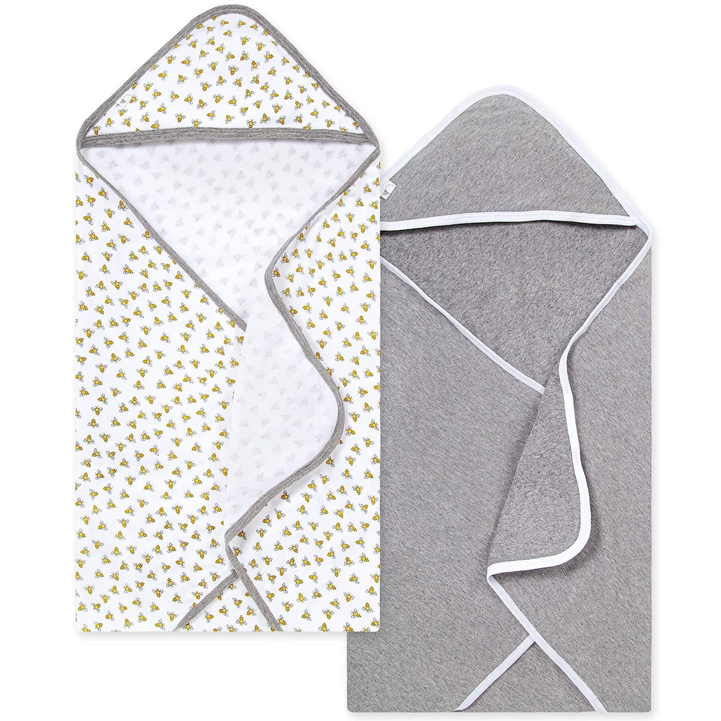 Burts Bees Baby Infant Hooded Towels Little Ducks Organic Cotton, Unisex Bath Essentials and Newborn Necessities, Soft Nursery Towel with Hood Set, 2-Pack Size 29 x 29 Inch