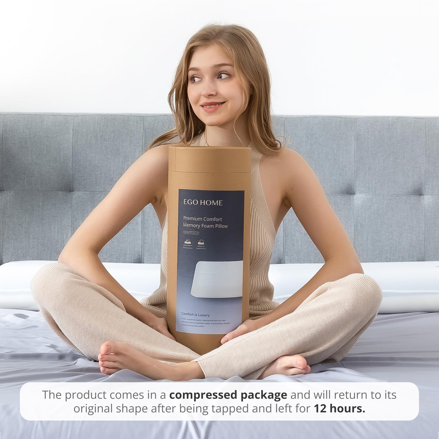 Memory Foam Pillows, Bed Pillow for Sleeping, Cooling Pillows for Neck and Shoulder Pain, Soft Pillow for Side Sleepers, Standard Pillow Cube, Back Neck Support Pillow for Bed (1 Pack, 4" H)