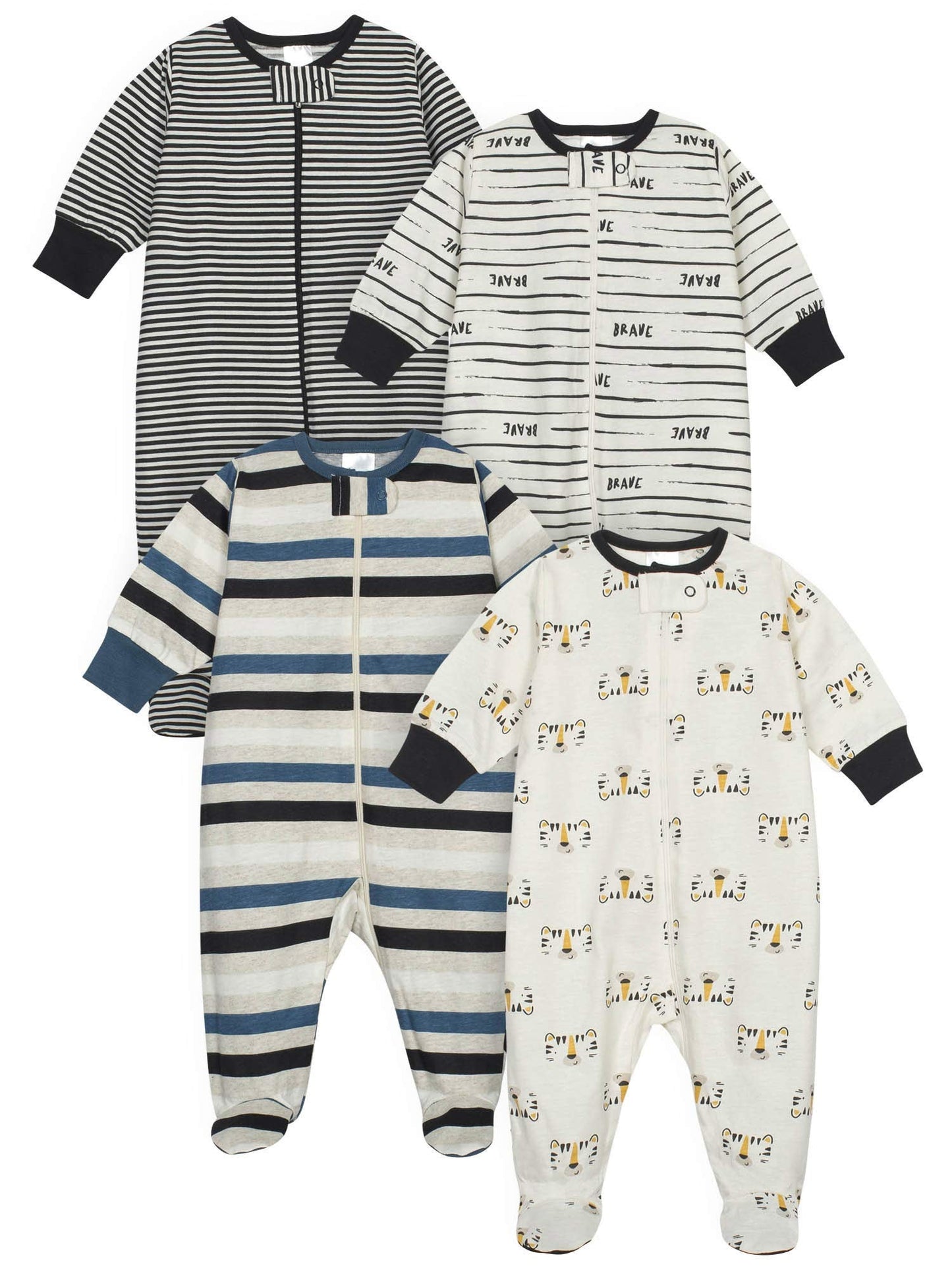 Onesies Brand Baby Boys' 4-Pack Sleep 'N Play Footies