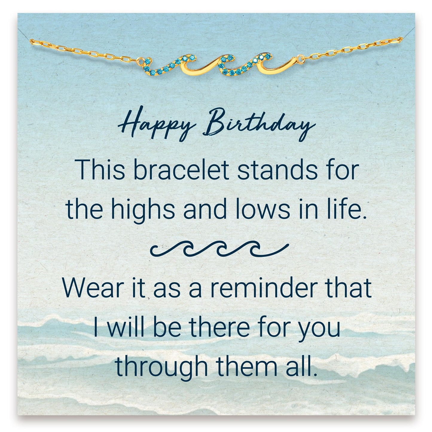 STORYJEWELLERY Birthday Gifts for Women, Gifts for Sister Mom Daughter and Friend, 30th 40th 50th 60th Birthday Gifts for Women, Wave Bracelet for Sister Mom and Daughter, Retirement Gift for Woman