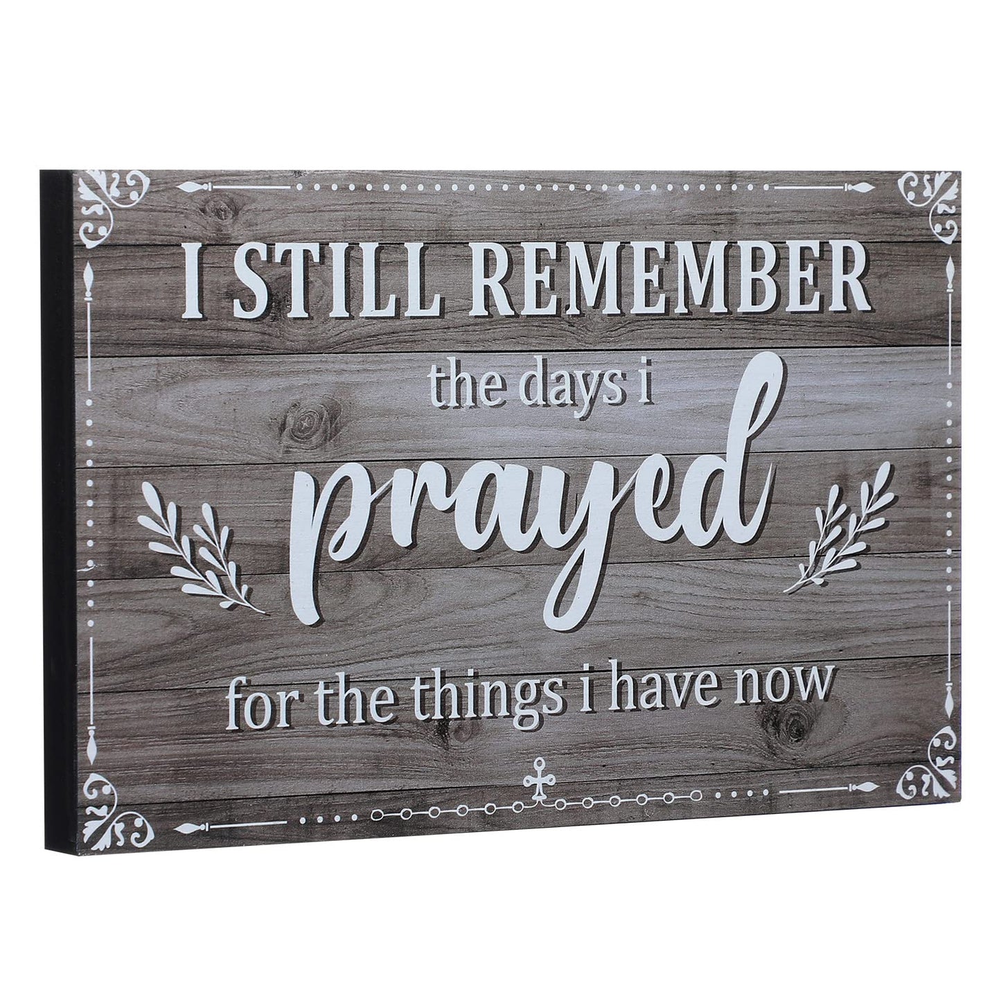 I Still Remember The Days I Prayed Home Wall Decorations Wooden Table Centerpieces Box Sign Farmhouse Decor House Prayer Wooden Rustic Presents For Bedroom Living Room or Shelf(Gray)