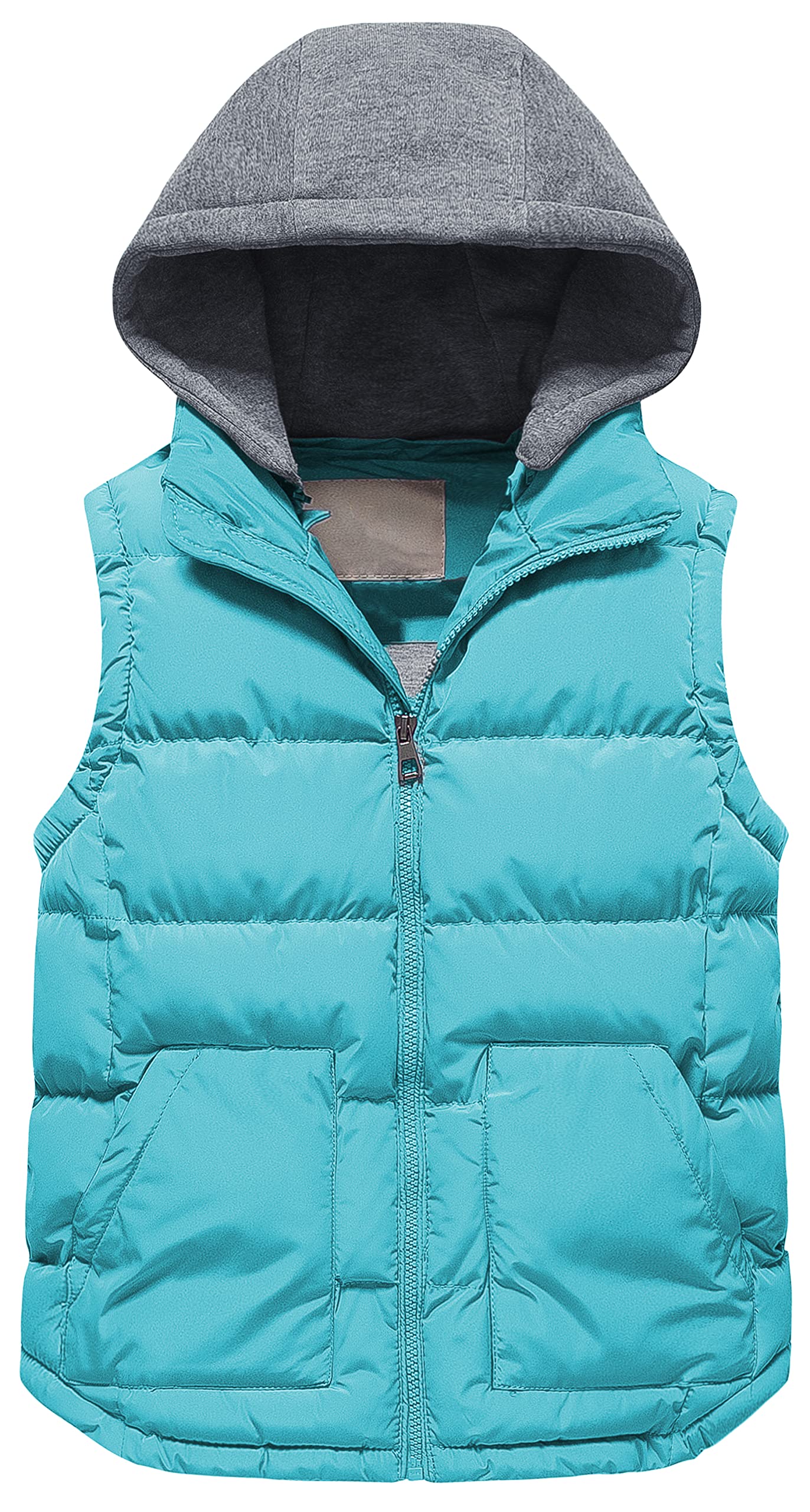 Pursky Kids Thicken Puffer Vest Warm Winter Coat Hooded Puffy Jacket Quilted Winter Outerwear Blue 10-12