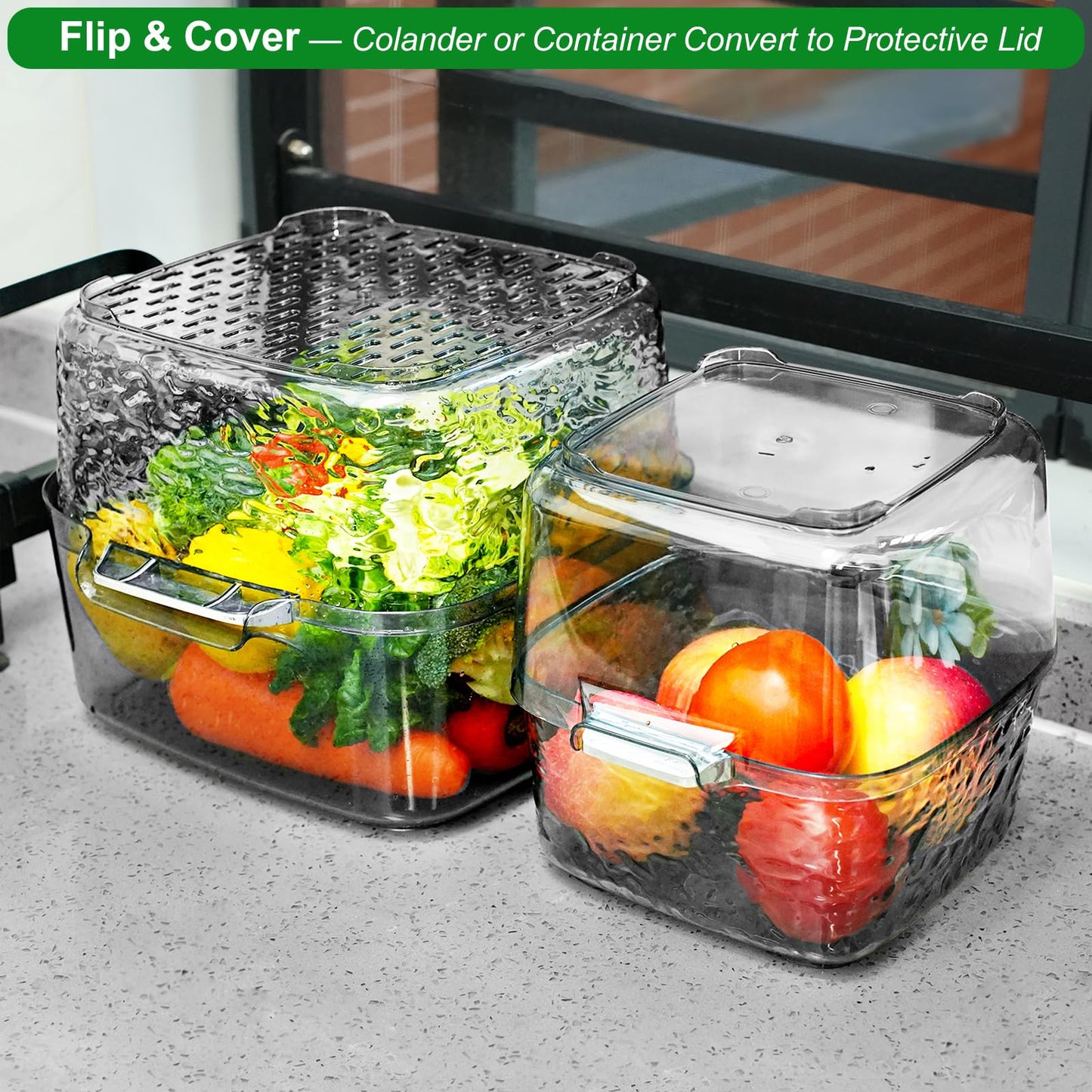 Taiuloo 6-Piece Colander Strainer Bowl Set, BPA-Free Plastic Fruit & Vegetable Washing Basket, Kitchen Colanders & Mixing Bowls for Pasta Berry Salad, 2/3.5/7QT