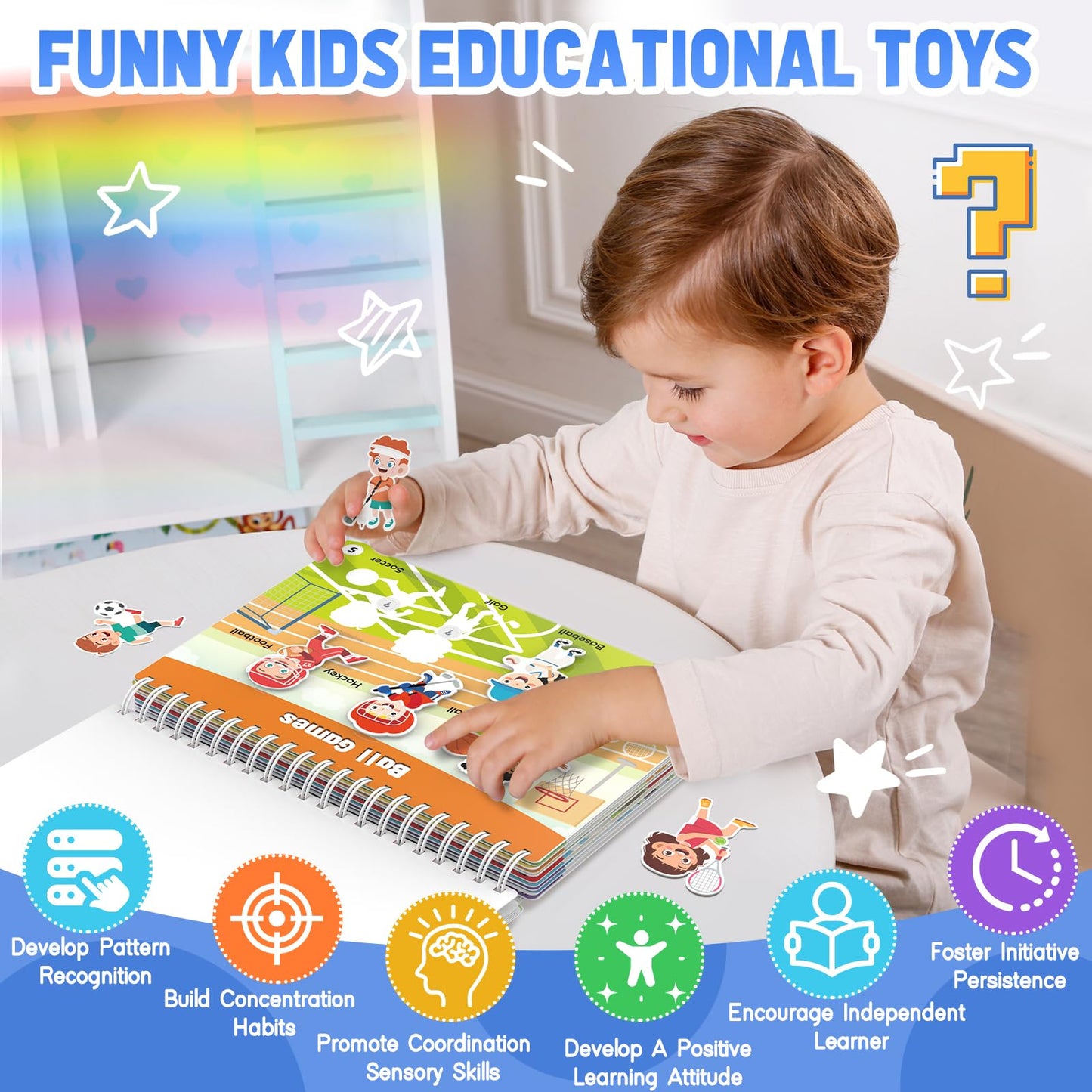 Montessori Busy Book Toys for Toddlers - Preschool Learning Activities Book | Pre-Assembled Educational Books for Kids Ages 3+ | Autism Sensory Toddler Toy | Birthdays Christmas Travel Gifts for Kids