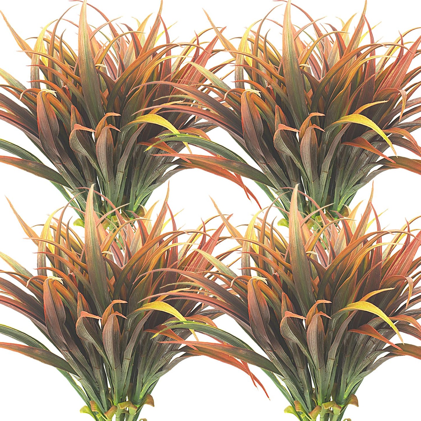 10Pcs Artificial Fall Plants Fake Autumn Grasses UV Resistant No Fade Indoor Outdoor Decoration for Thanksgiving Table Centerpiece Christmas Wedding Party Home Garden Fireplace Décor (Fall Orange)