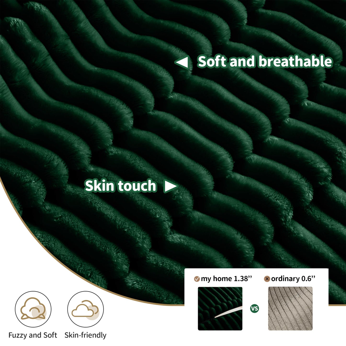 Ravy Concept 49" Slipcovered Chaise Lounge Chair, Corduroy Accent Chair with Removable Covers, 1-Seater Sofa with Movable Ottoman, Deep Seat Single Sofa Couch for Living Room (Green)