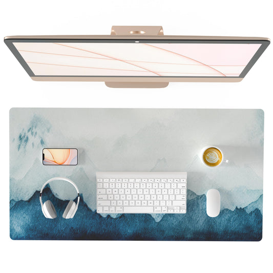 QIYI Large Mouse Pad, Cute Pink Desk Mat for Desktop, Women Girls PU Leather Waterproof Gaming, Rose Gold Marble Computer PC Laptop Protector Writing Pads for School Office Home 31.5" x 15.7"