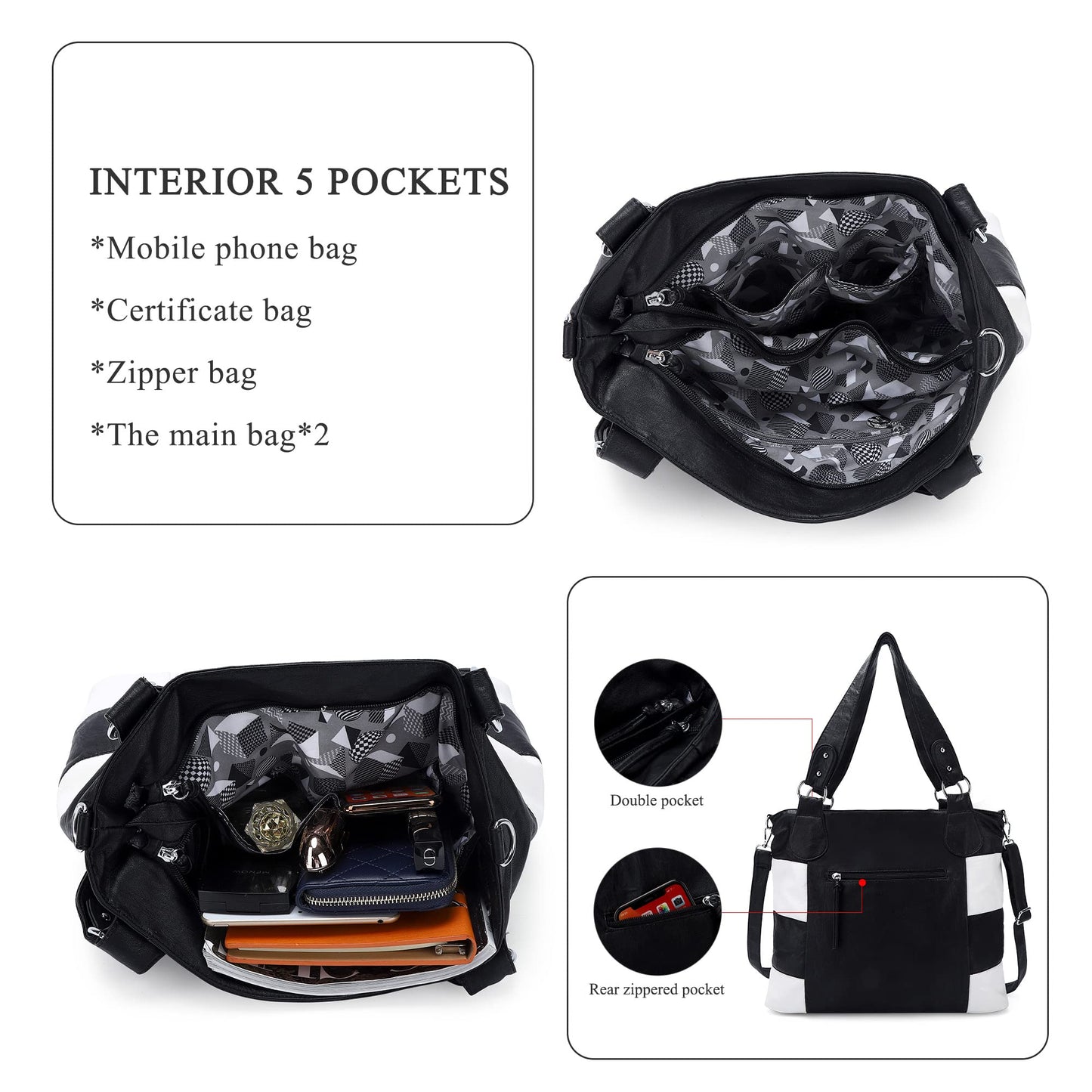 Angel Kiss Hobo Purses for Women Multi-Color Striped Lattice Cross Body Shoulder Purse Bag Tote Handbag