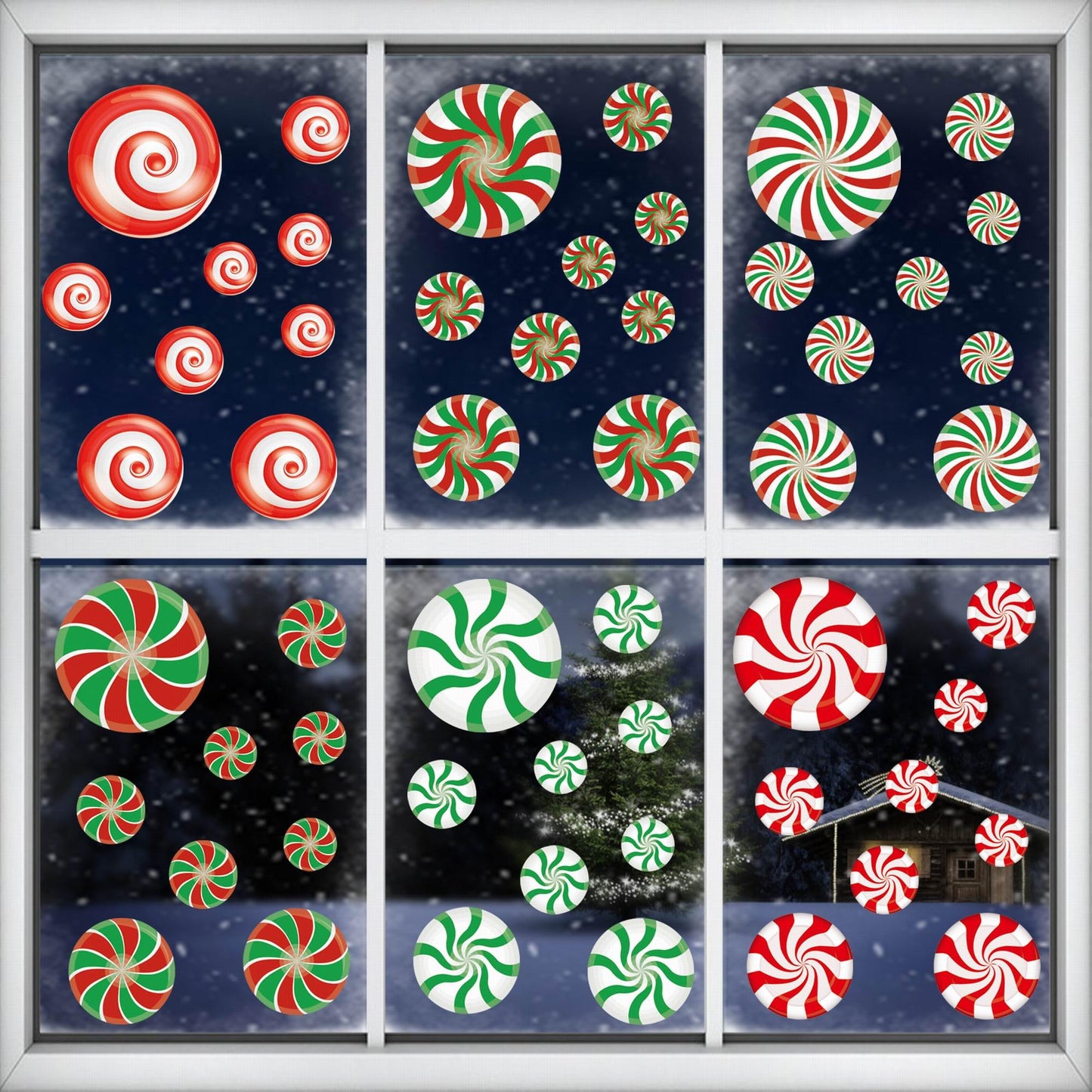 81pcs Christmas Window Clings,9 Sheets Christmas Stickers Double Sided for Home Party Supplies