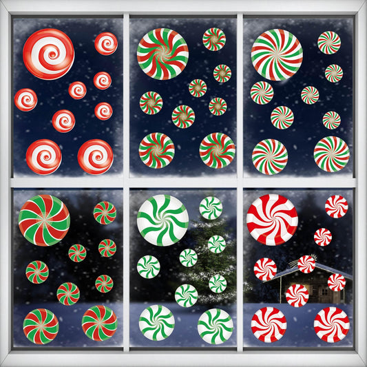 81pcs Christmas Window Clings,9 Sheets Christmas Stickers Double Sided for Home Party Supplies