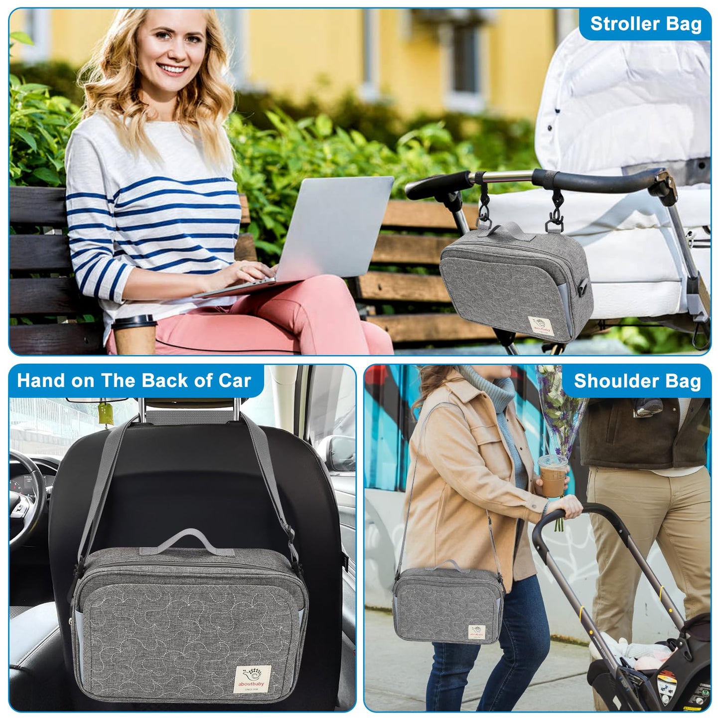 Accmor Stroller Organizer, Universal Stroller Organizer with Insulated Cup Holder Pocket, Dual Purpose Large Capacity Stroller Bag Caddy, Stroller Accessories Fits for Uppababy, Doona, Nuna Strollers