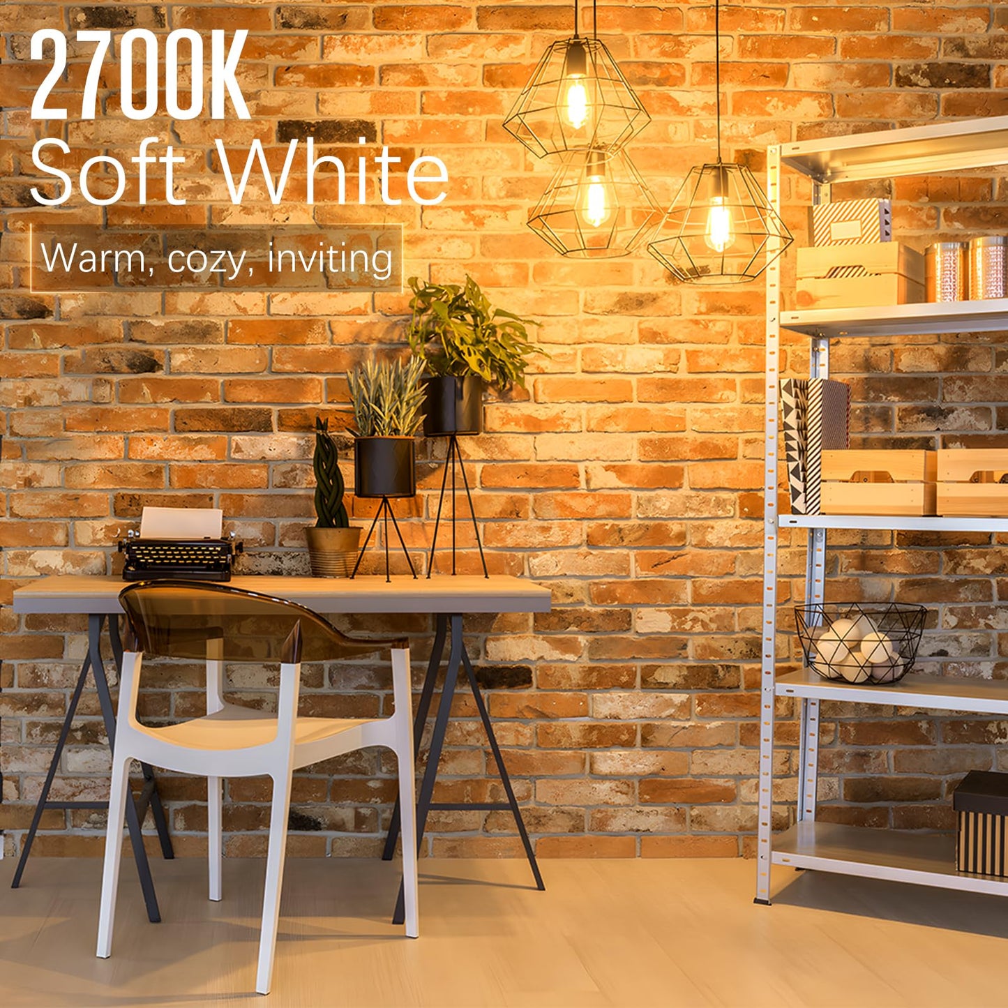 GvvooHome LED Edison Bulbs Dimmable, E26 Bulb 60 watt, Soft White 2700K, ST58 Vintage Light Bulbs, 90+ CRI, 6W 600LM, E26 Medium Base, Clear Glass, 10 Pack