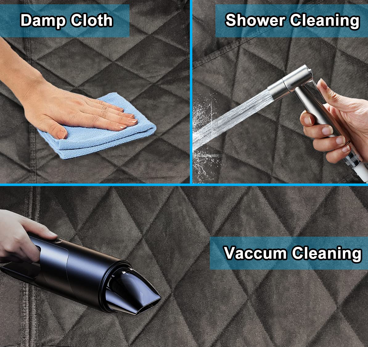 AsFrost Dog Seat Cover Cars Trucks SUVs, Thick 600D Heavy Duty Pets Car Seat Cover, Waterproof & Wear-Resistant Durable Nonslip Backing & Hammock Convertible, Black, 2 Pack