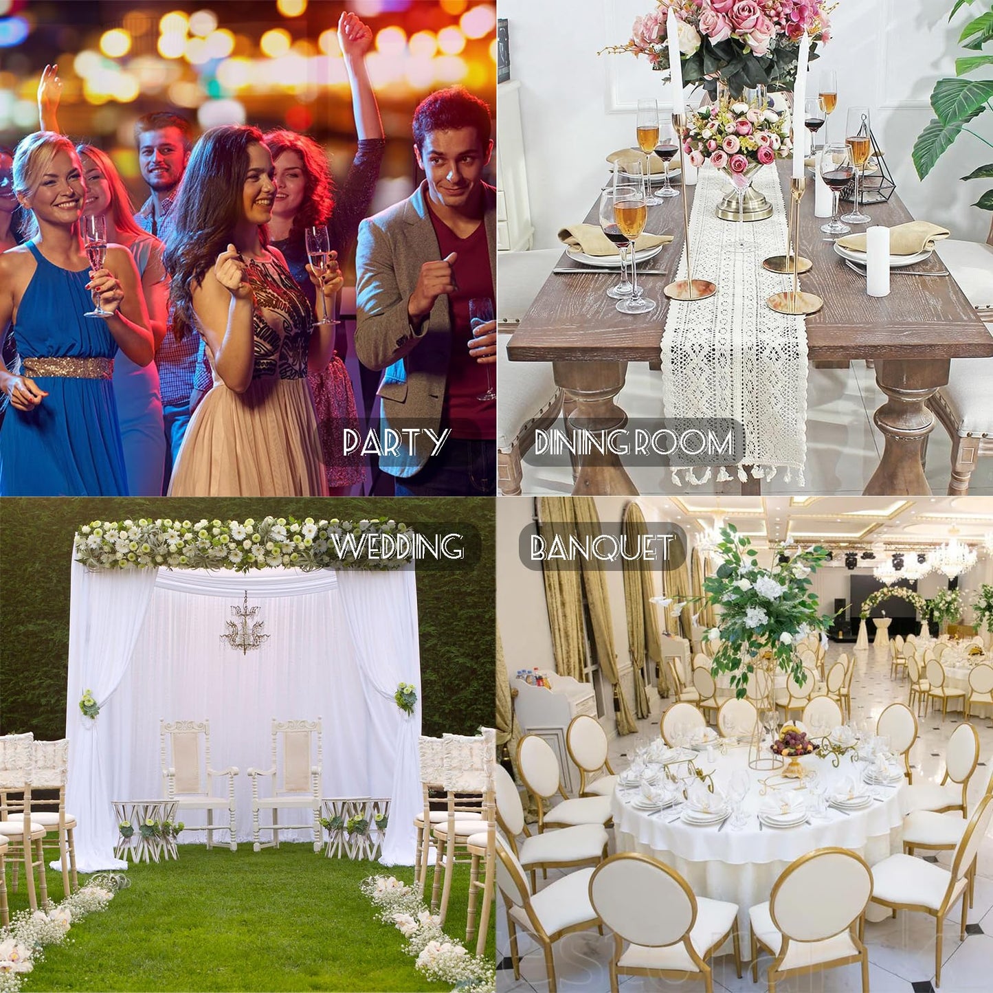 Zrlljp 100PCS Spandex Purple Chair Sashes Bows Universal Stretch Elastic Chair Cover Band Ties with Buckle Slider for Wedding Banquet Birthday Party Reception Event Decoration