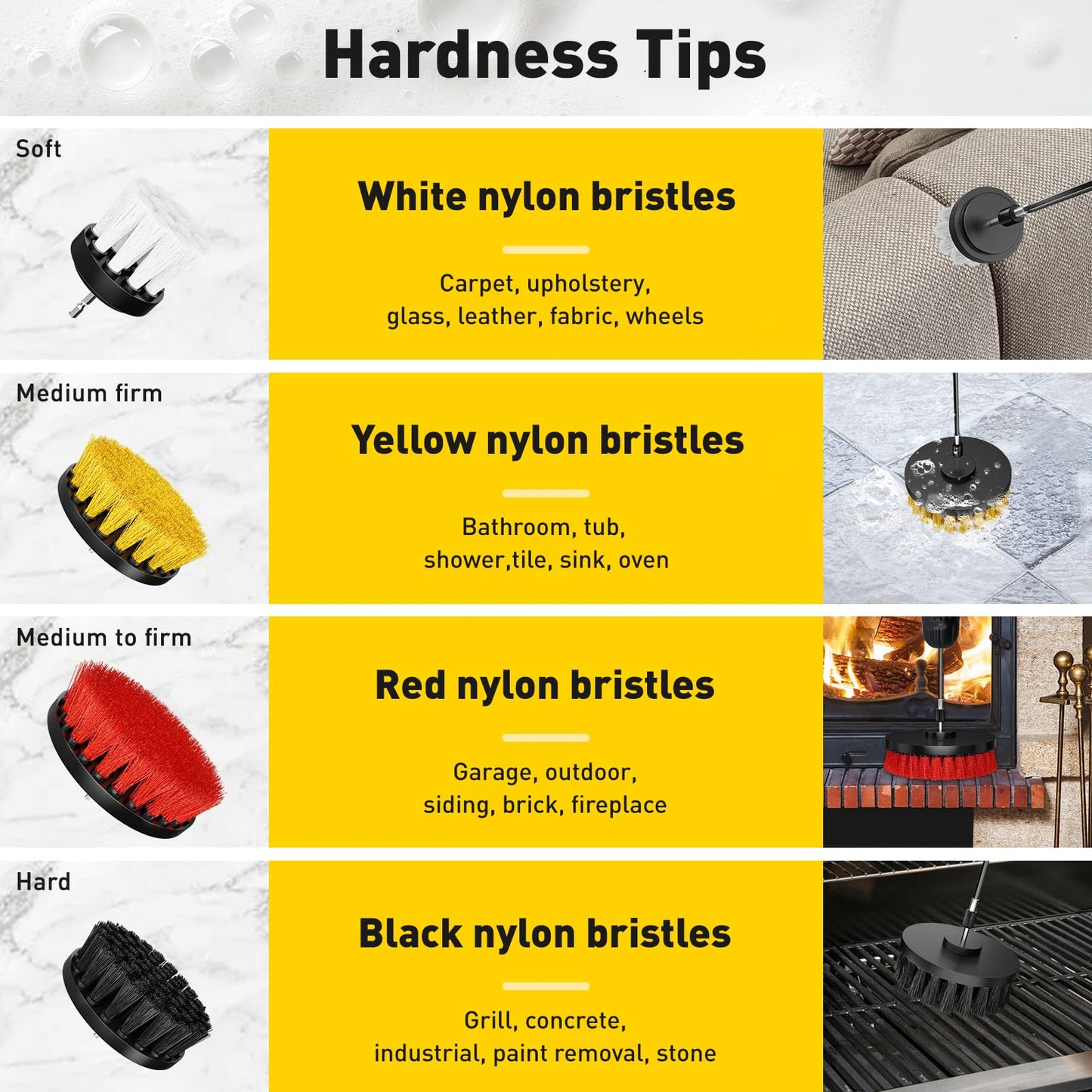 CasaCulina 25 Pack Drill Brush Attachment Set, Scrub Pads & Sponge, All Purpose Power Clean Scrubber Brushes with Extend Long Attachment, Car Polishing Pad Kit, Cleaning Supplies for Grout Tile Sink