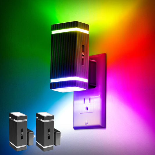 DORESshop Led Night Lights Plug into Wall [2 Pack], 1W 3000K Dimmable Night Light from 0LM to 100LM for Bathroom Hallway Bedroom Kids Room Stairway